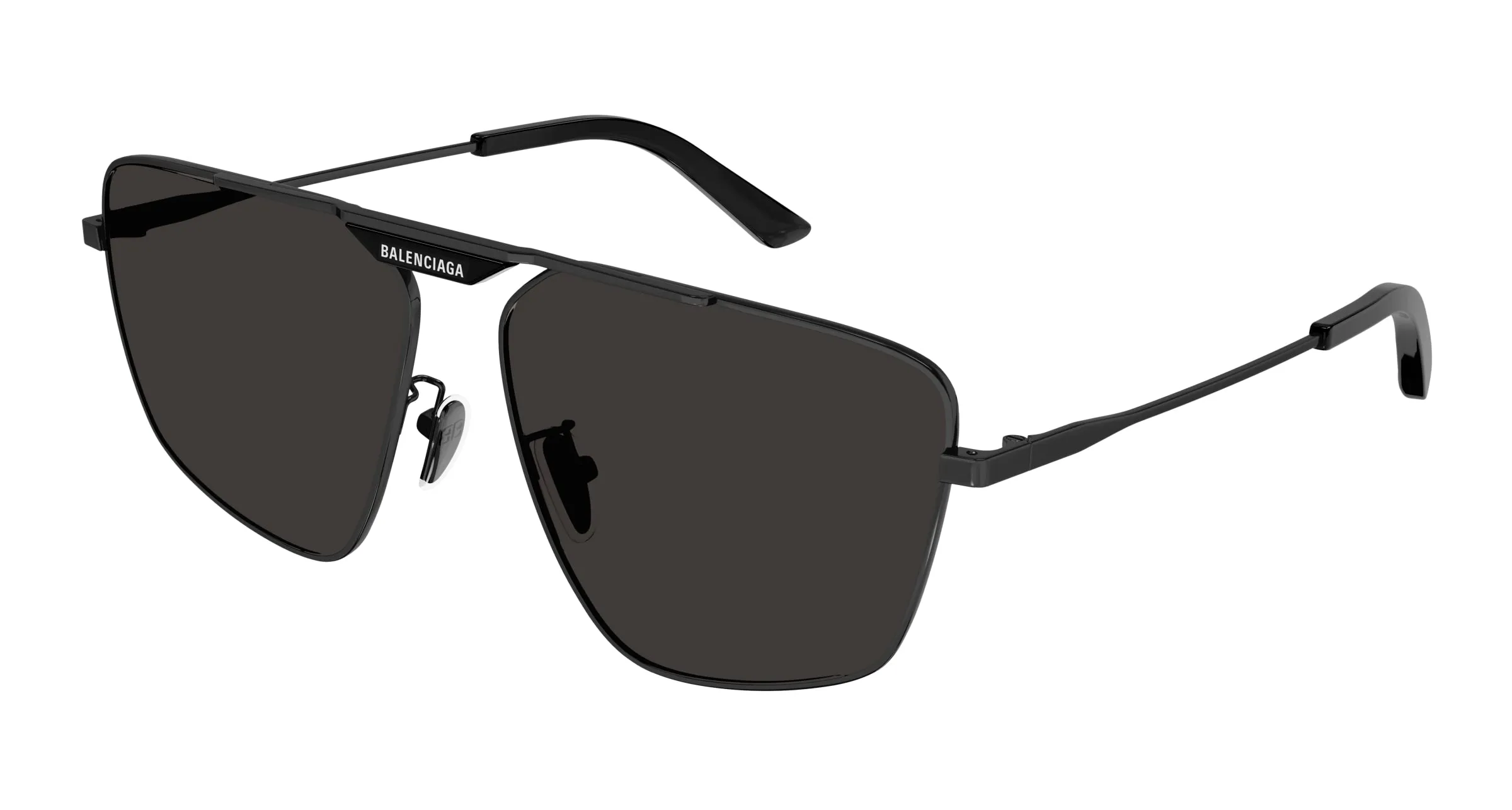 Balenciaga BB0246SA 001 Occhiali da sole Metallo Grigio Grigio Geometrica Normale - immagine 1