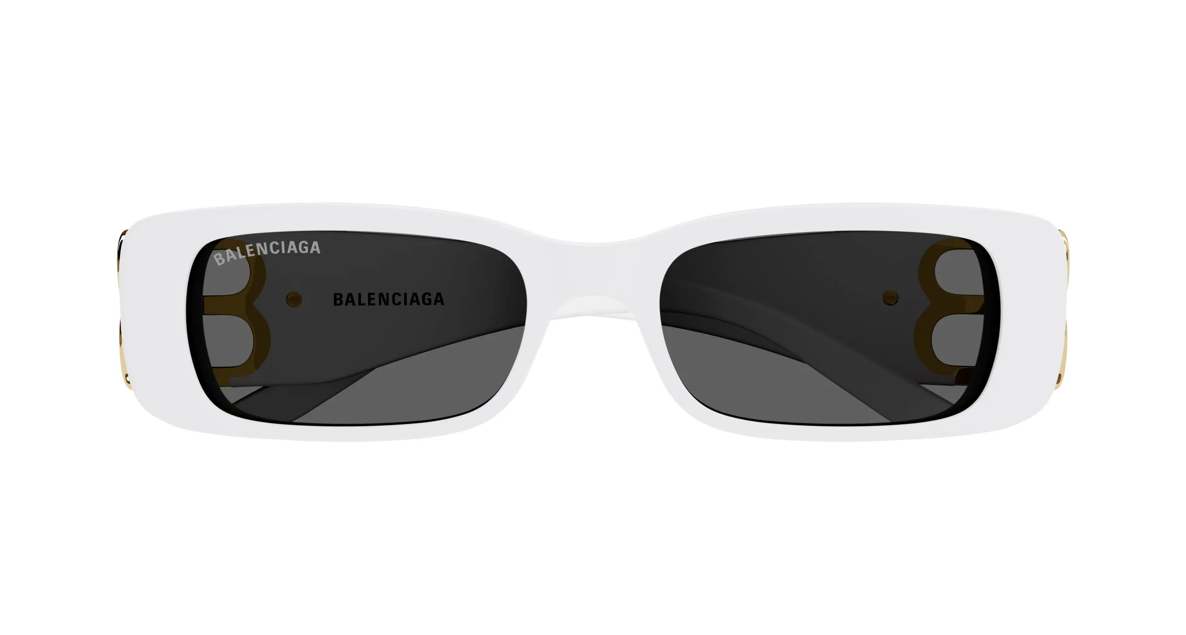 Balenciaga BB0096S 011 Occhiali da sole Acetato Bianco Grigio Squadrata Normale - immagine 2