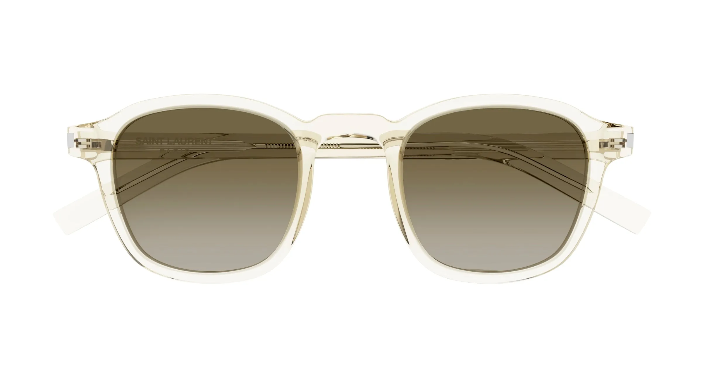 SAINT LAURENT SL 549 SLIM 007 Occhiali da sole Acetato Giallo Marrone Rotonda Normale Sfumato - immagine 3