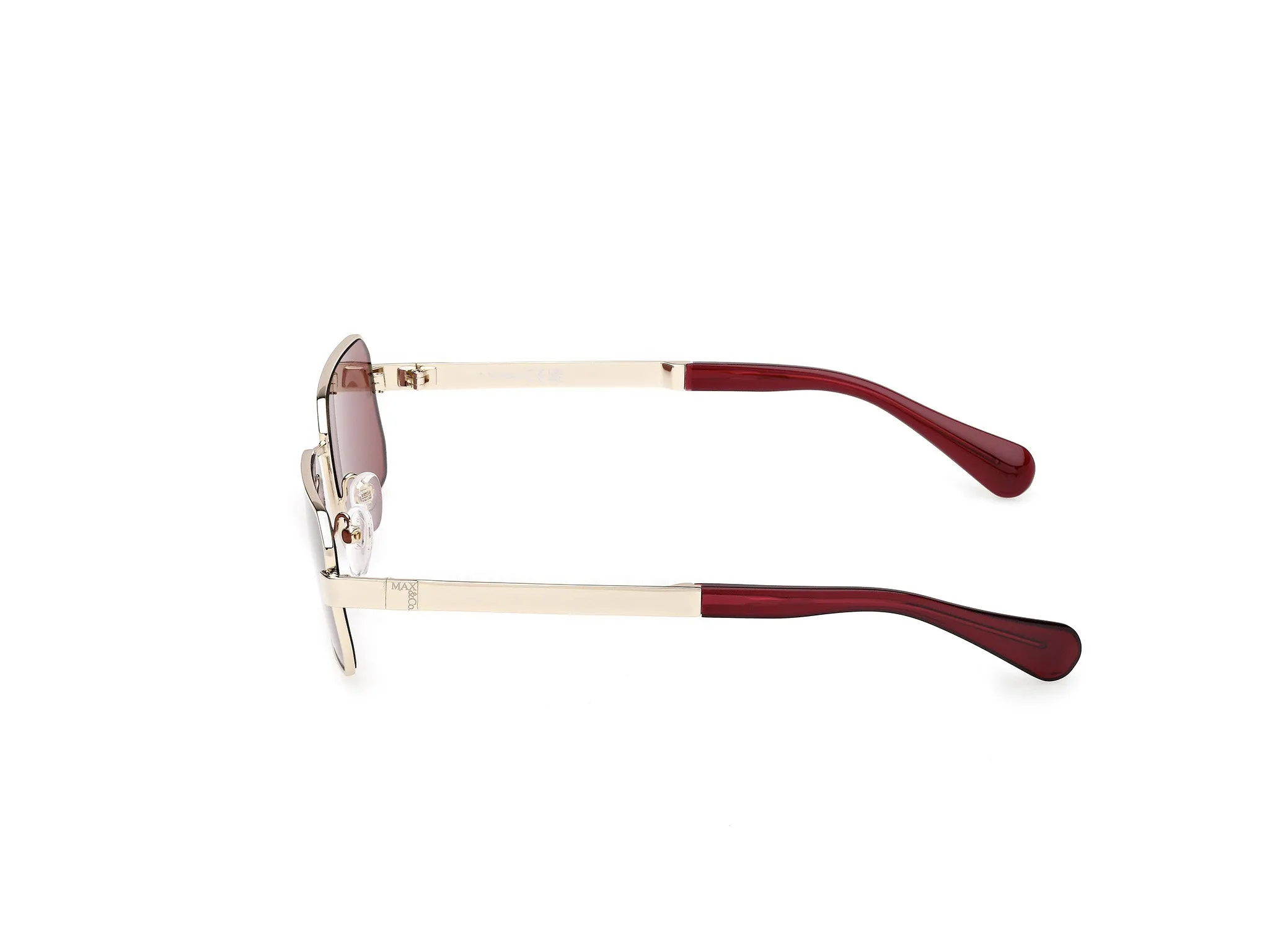 MAX&Co MO0140 32S Occhiali da sole Metallo Oro Bordeaux Squadrata Normale - immagine 3