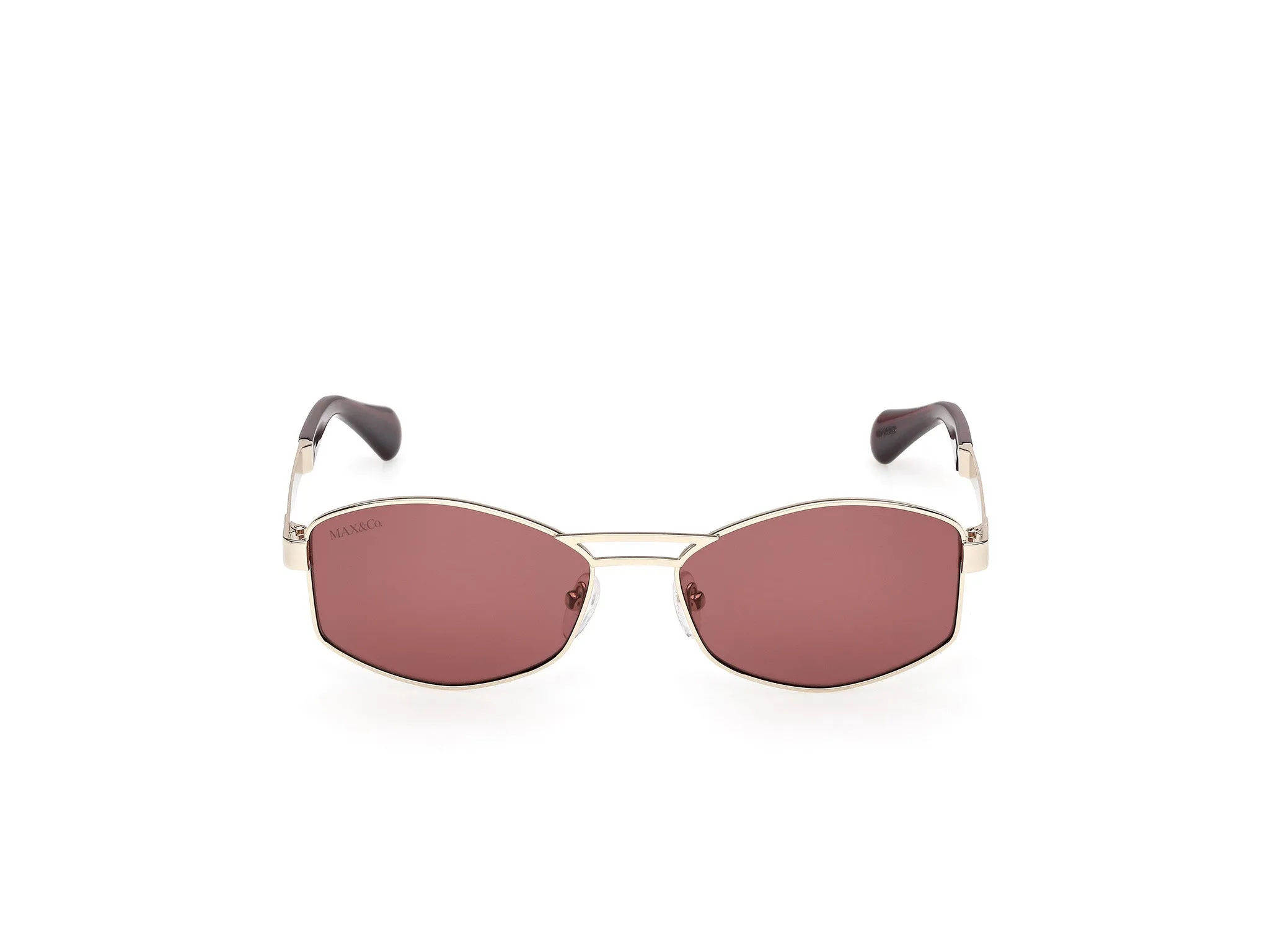 MAX&Co MO0139 32S Occhiali da sole Metallo Oro Bordeaux Geometrica Normale - immagine 2