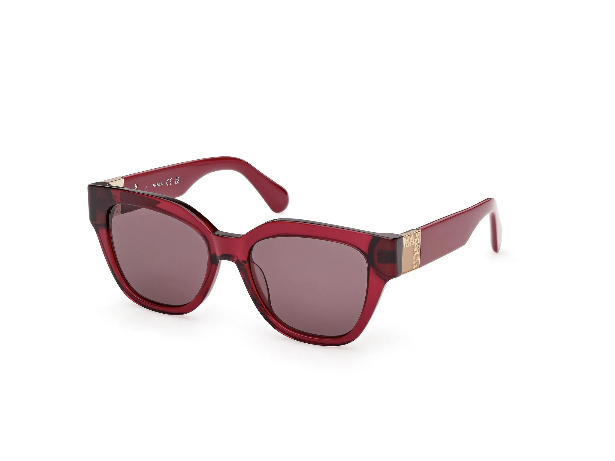 MAX&Co MO0138 69E Occhiali da sole Acetato Bordeaux Marrone Squadrata Normale - immagine 1