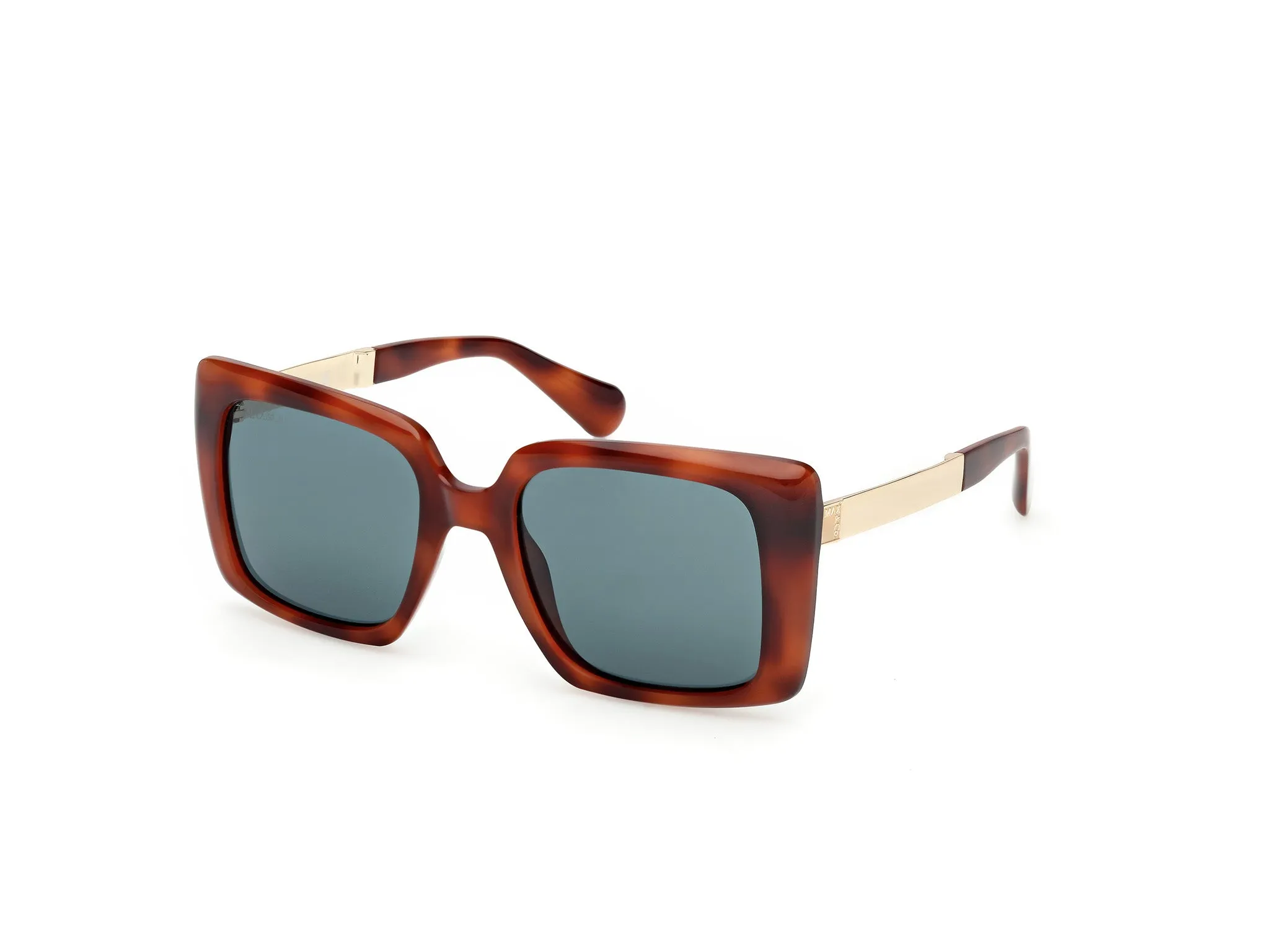 MAX&Co MO0134 53N Occhiali da sole Iniettato Havana Verde Squadrata Normale - immagine 1