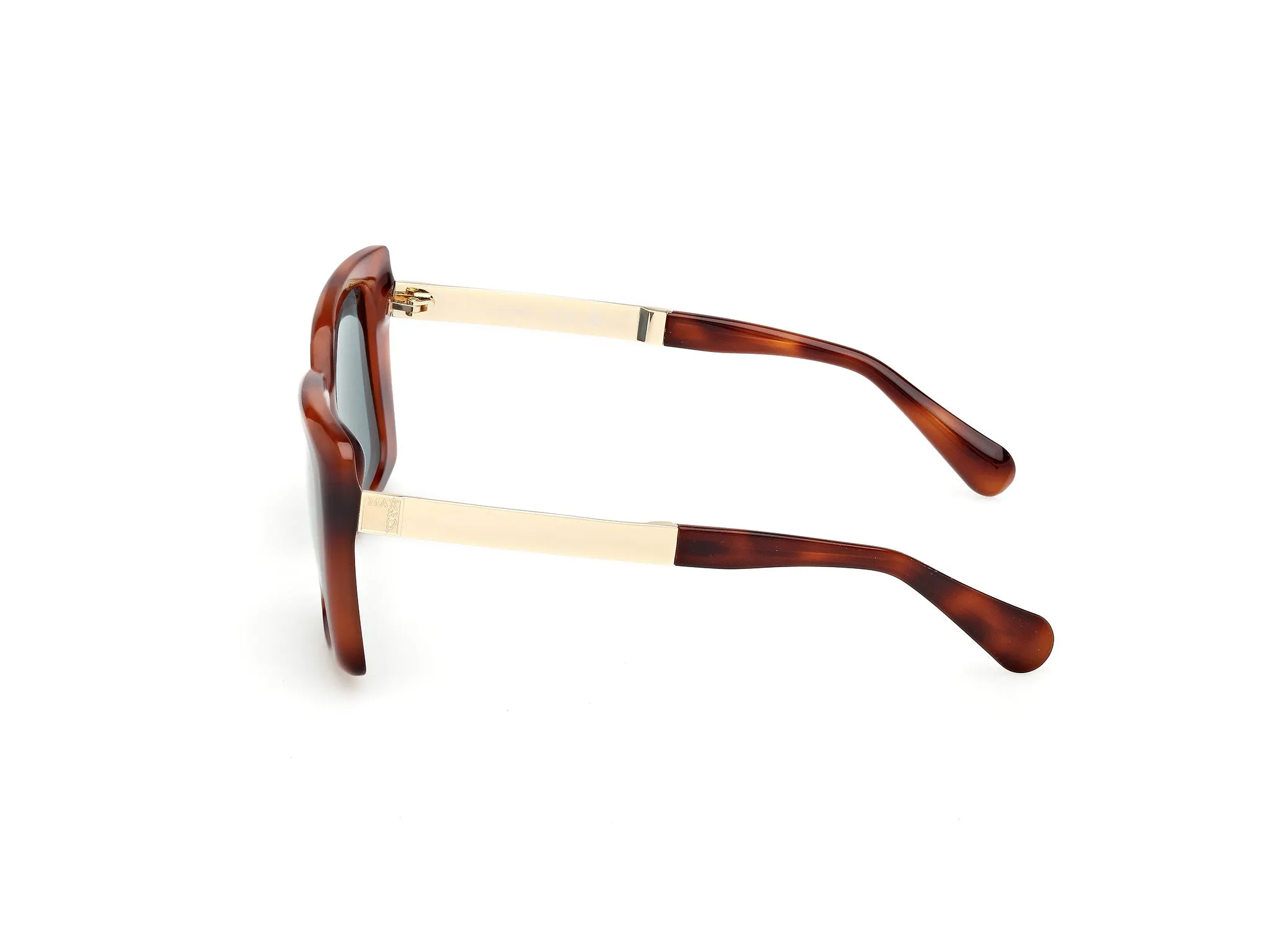 MAX&Co MO0134 53N Occhiali da sole Iniettato Havana Verde Squadrata Normale - immagine 3