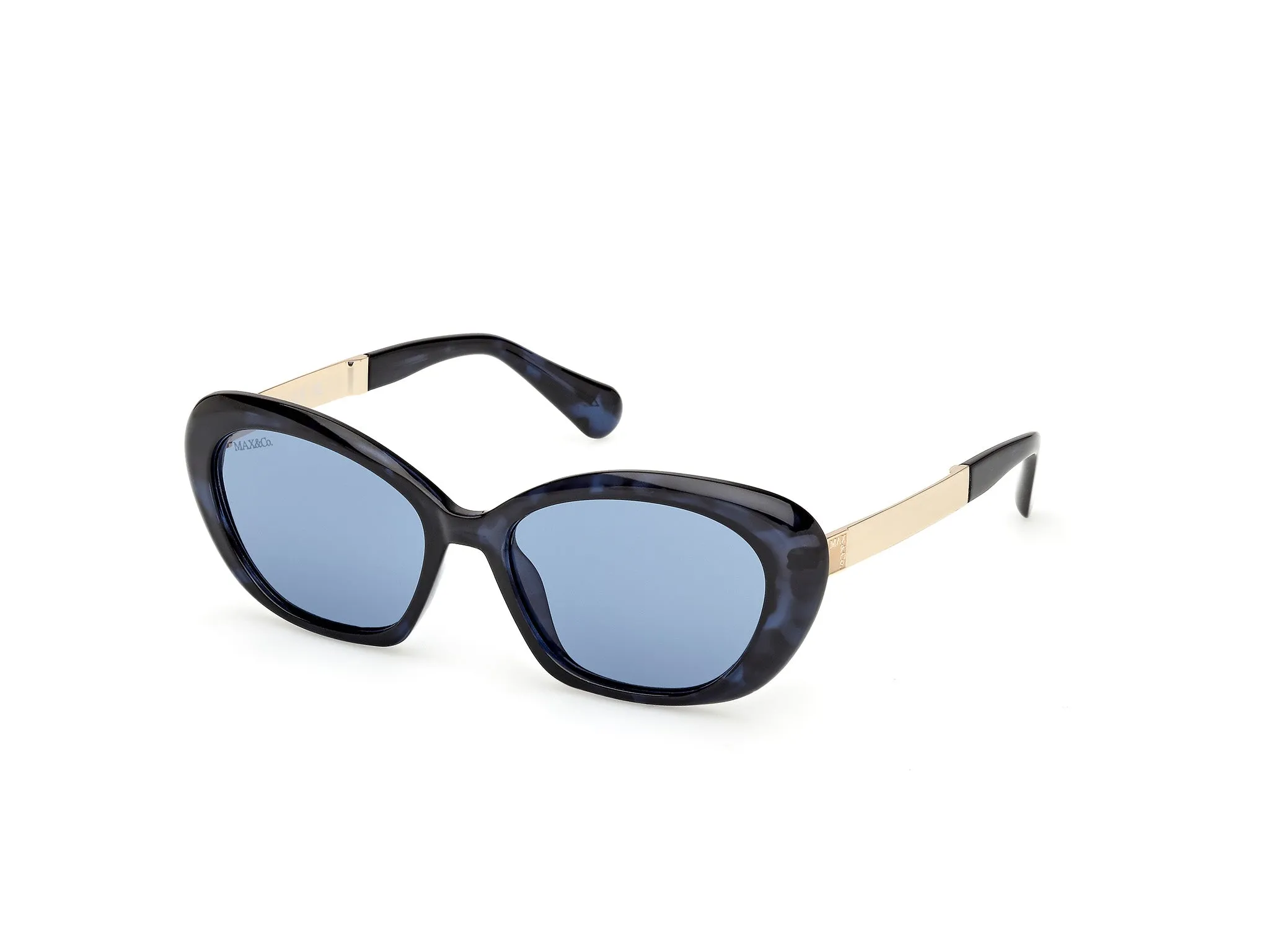 MAX&Co MO0133 55V Occhiali da sole Iniettato Havana Blu Rotonda Normale - immagine 1