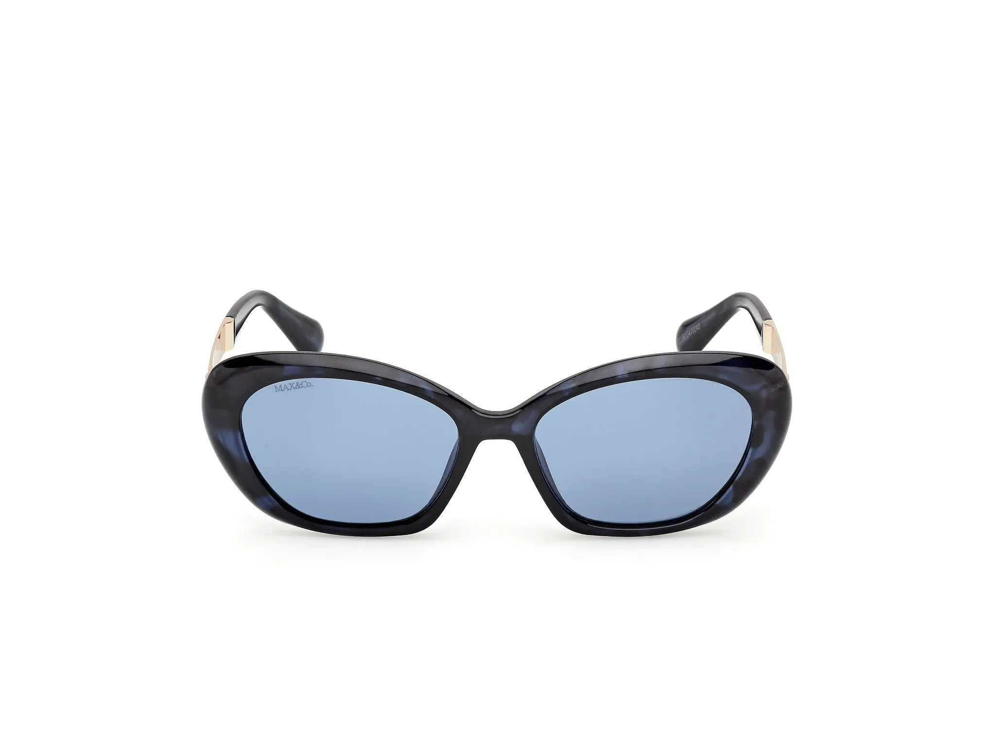 MAX&Co MO0133 55V Occhiali da sole Iniettato Havana Blu Rotonda Normale - immagine 2