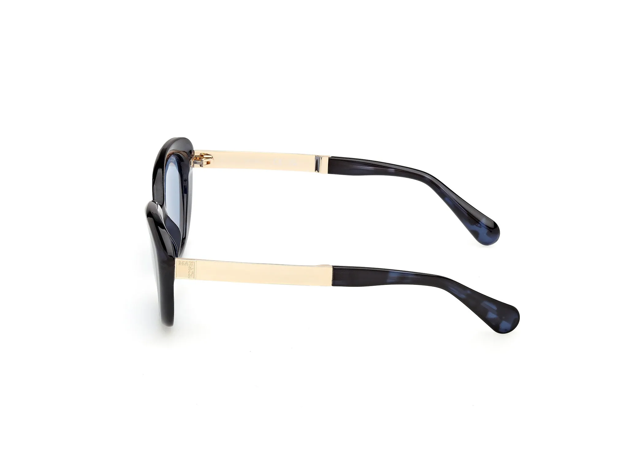 MAX&Co MO0133 55V Occhiali da sole Iniettato Havana Blu Rotonda Normale - immagine 3