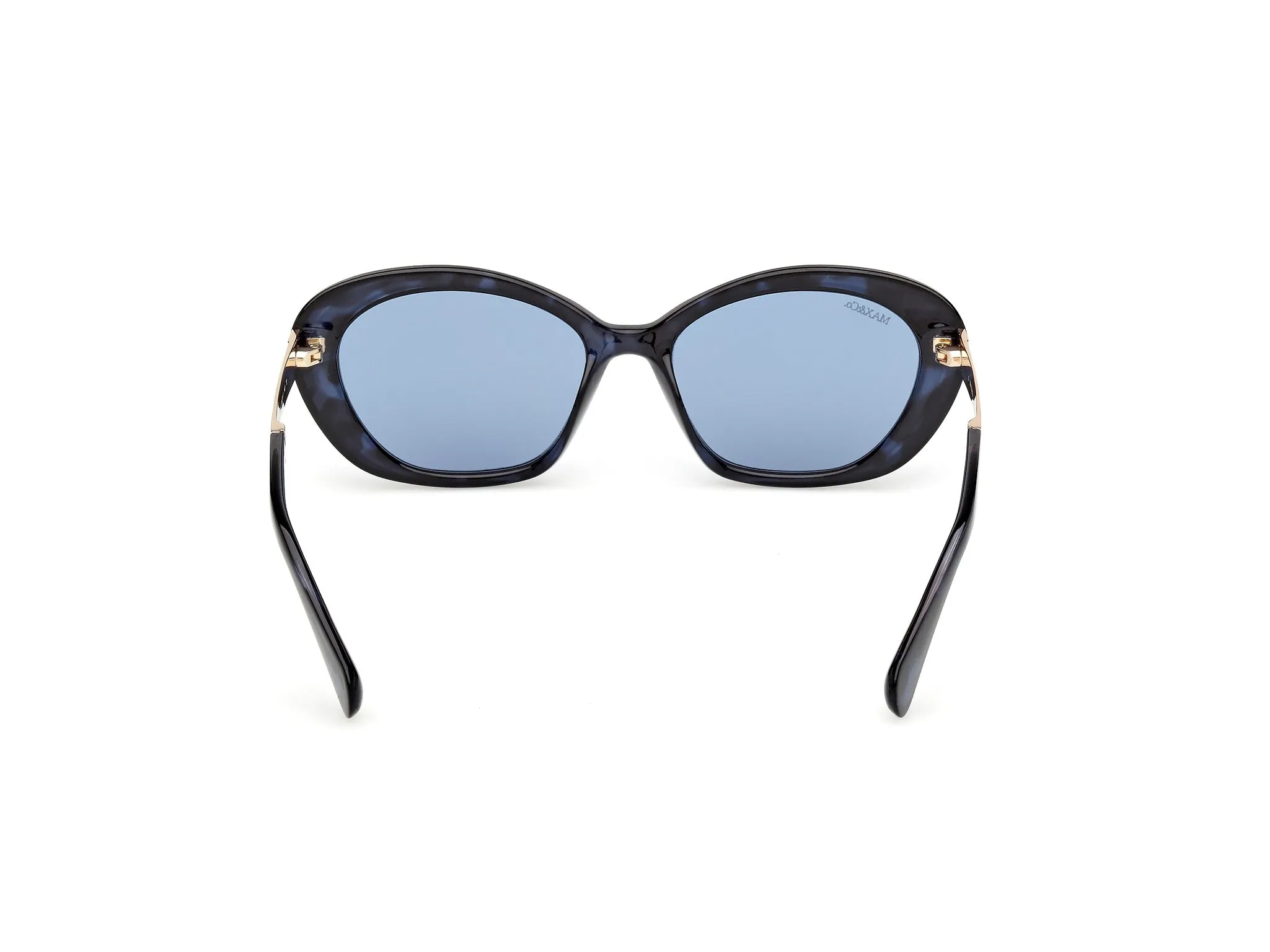 MAX&Co MO0133 55V Occhiali da sole Iniettato Havana Blu Rotonda Normale - immagine 4