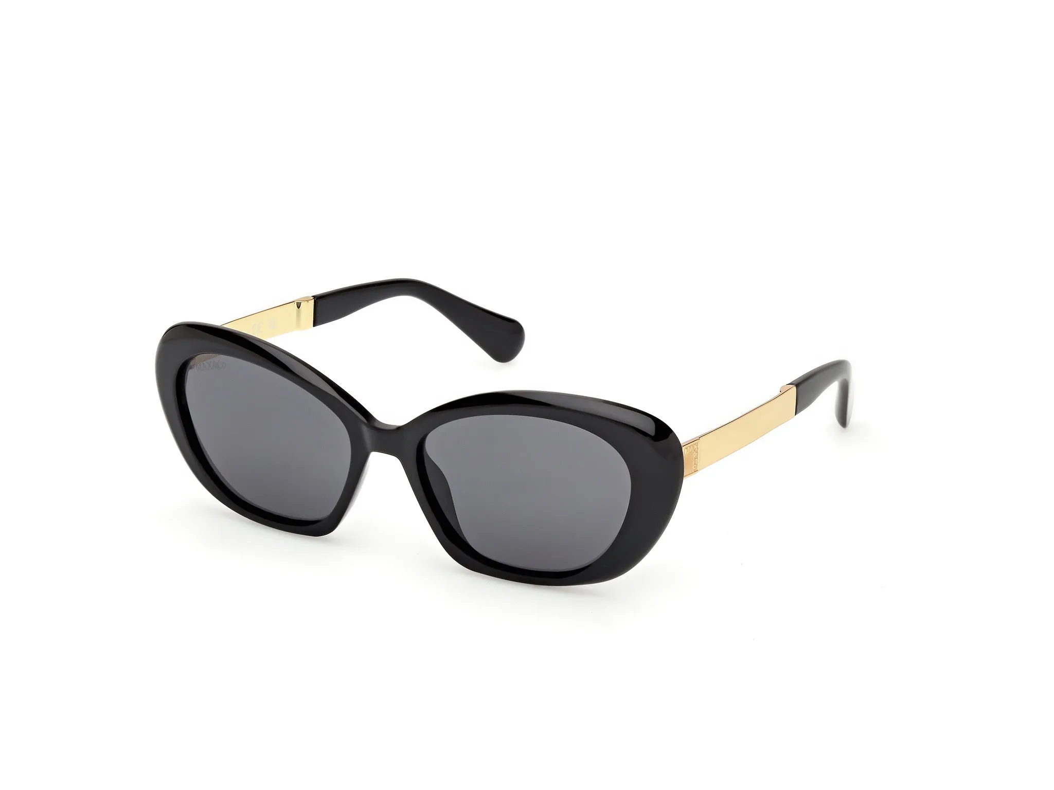 MAX&Co MO0133 01A Occhiali da sole Iniettato Nero Fumo Rotonda Normale - immagine 1
