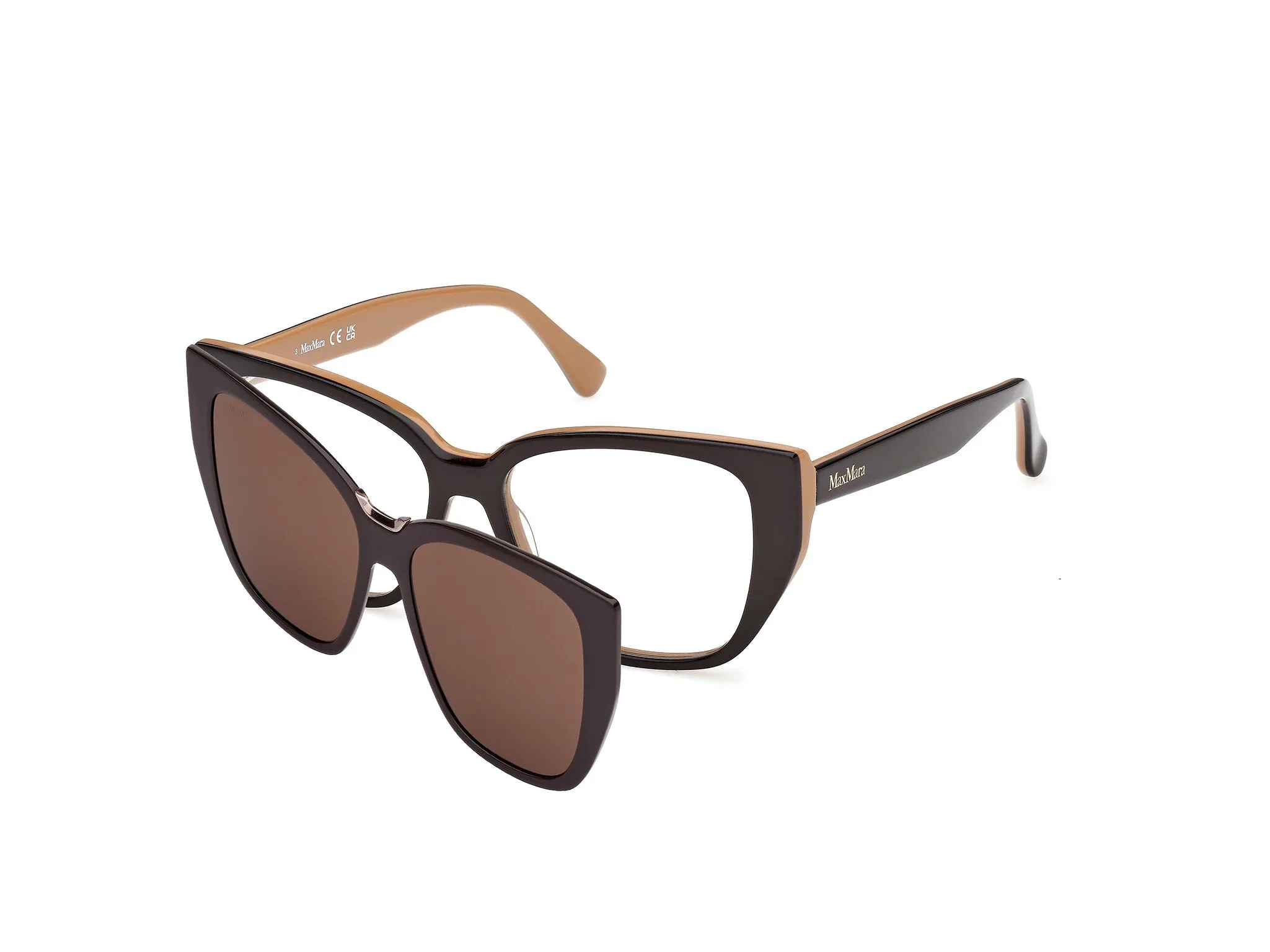 Max Mara MM5212 050 Montature da vista Acetato Marrone Rotonda Normale - immagine 1