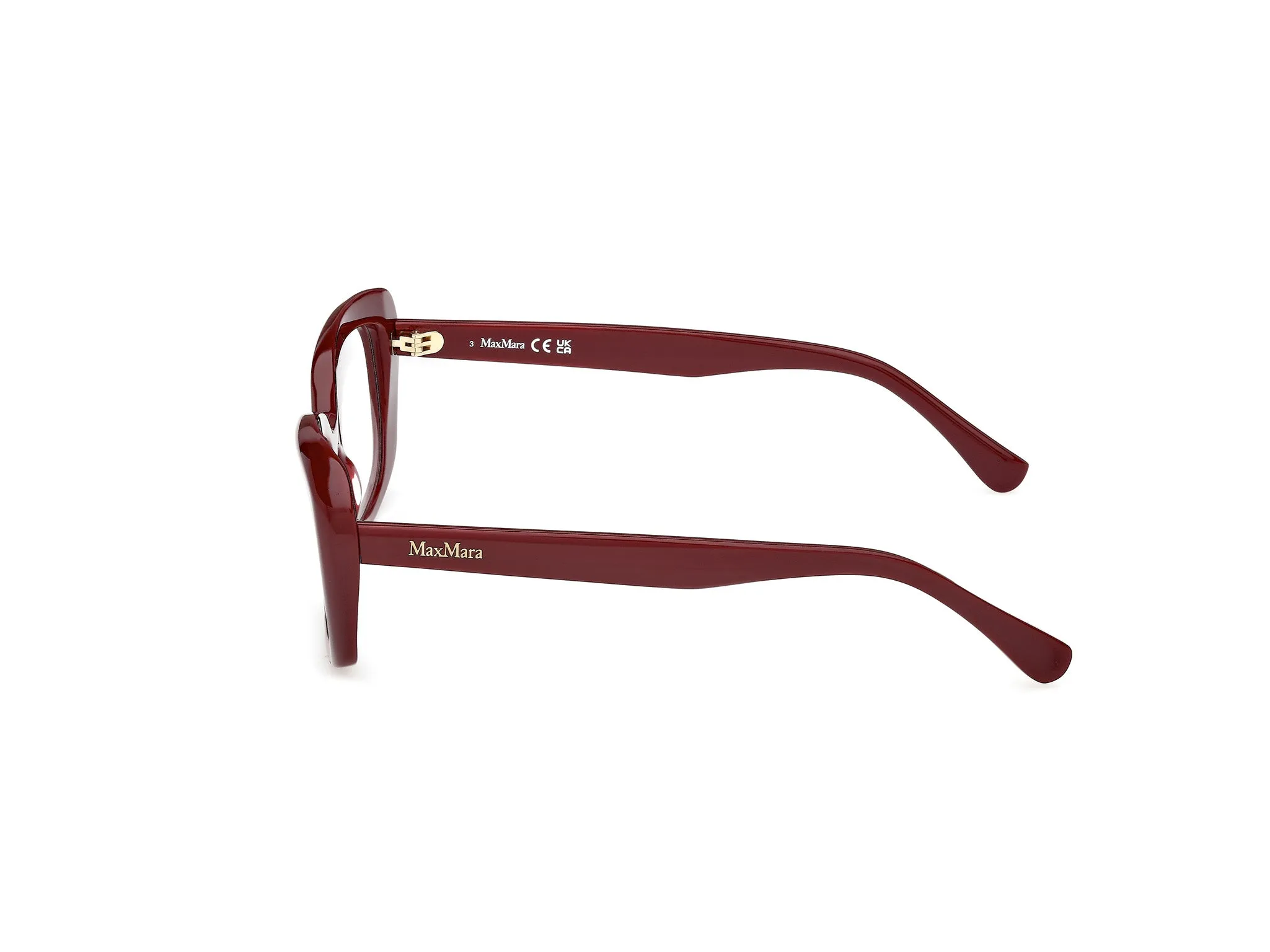 Max Mara MM5211 069 Montature da vista Acetato Bordeaux Rotonda Normale - immagine 3