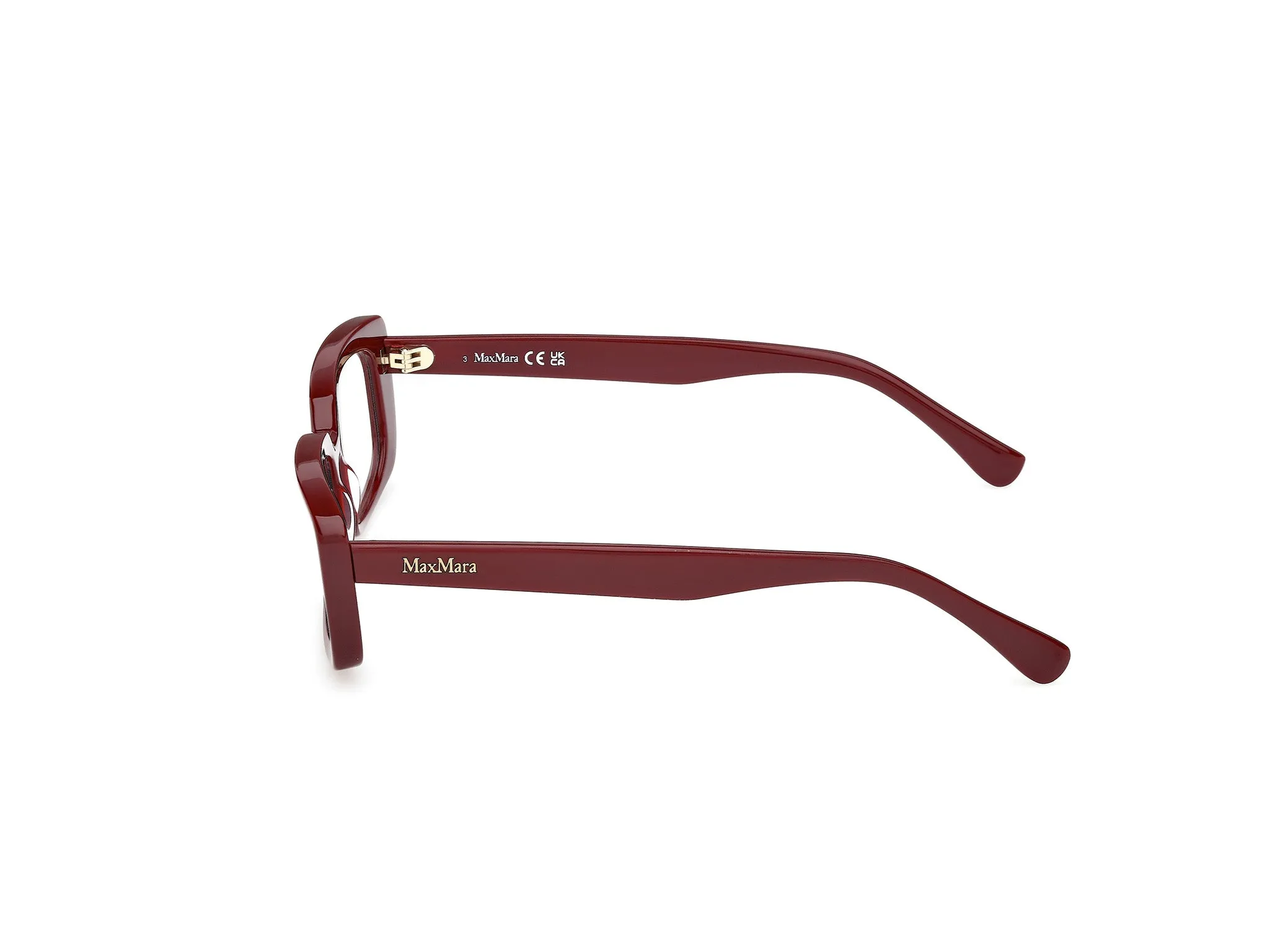 Max Mara MM5209 069 Montature da vista Acetato Bordeaux Squadrata Normale - immagine 3