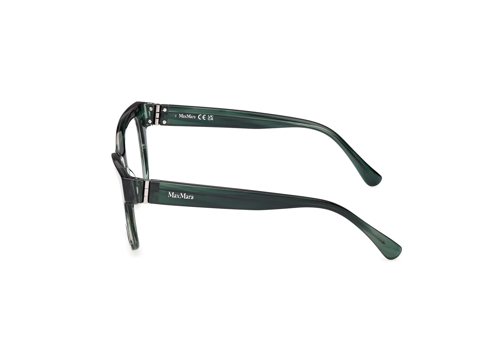 Max Mara MM5206 098 Montature da vista Acetato Verde Squadrata Normale - immagine 3