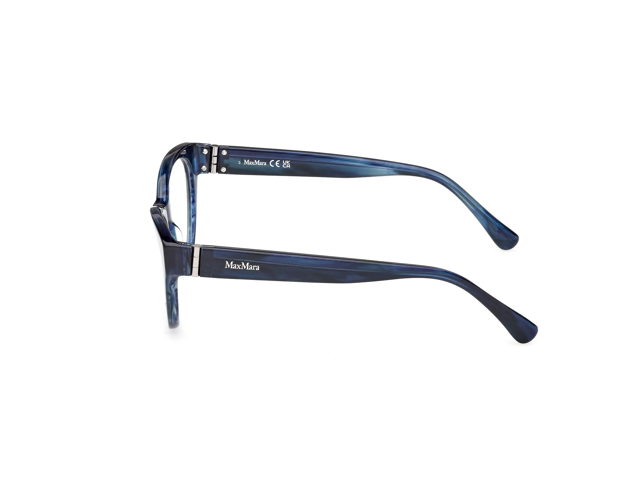 Max Mara MM5205 092 Montature da vista Acetato Blu Rotonda Normale - immagine 3