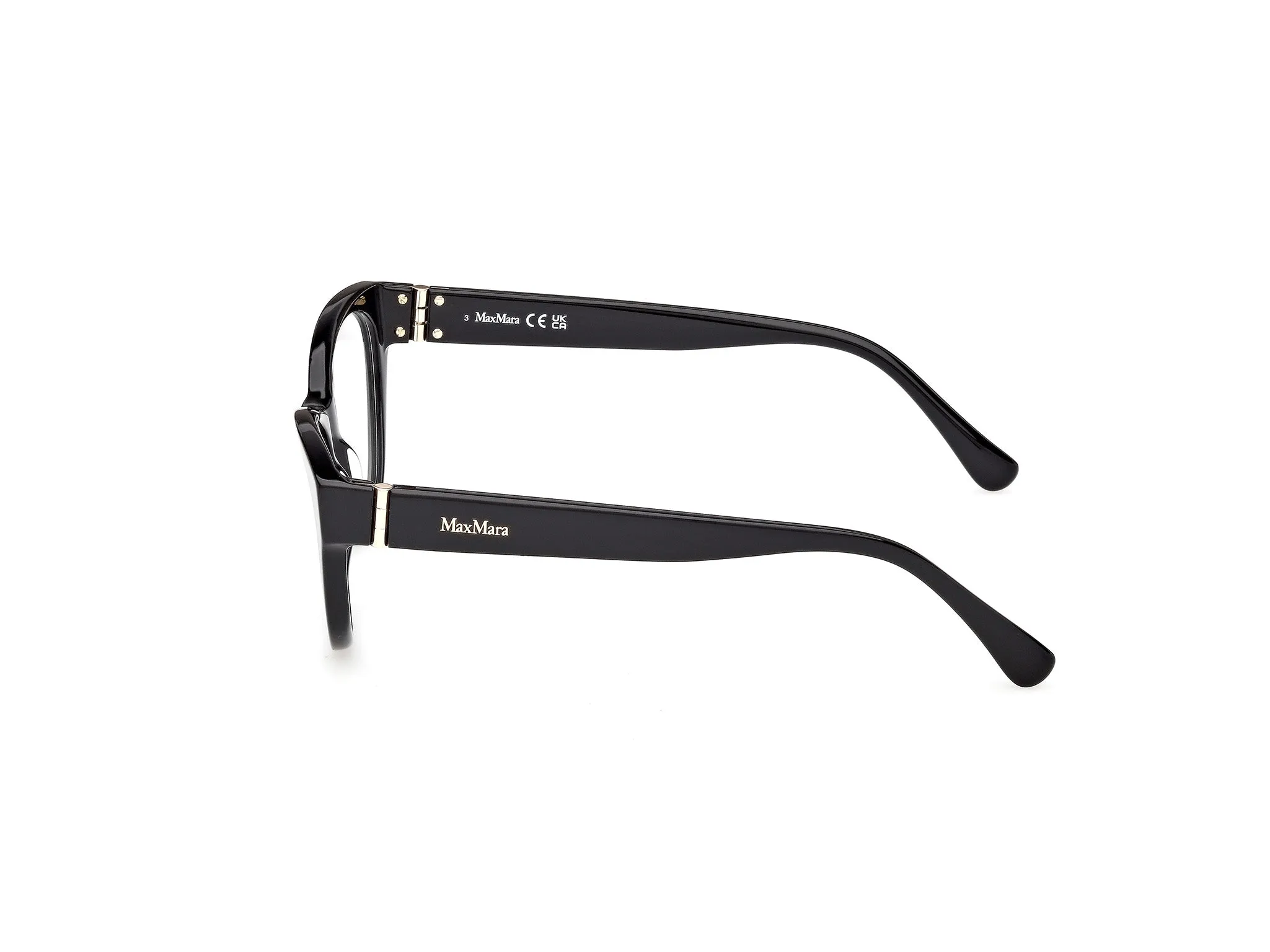 Max Mara MM5205 001 Montature da vista Acetato Nero Rotonda Normale - immagine 3
