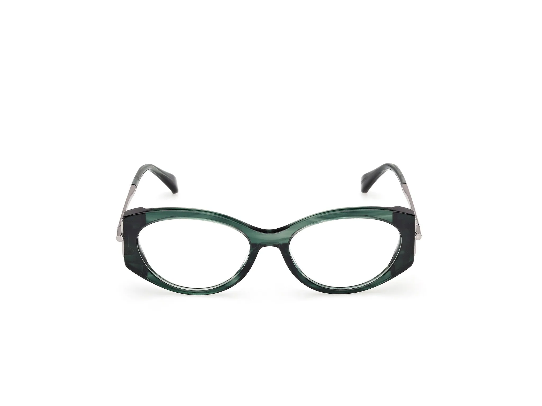 Max Mara MM5204 098 Montature da vista Acetato Verde Rotonda Normale - immagine 2