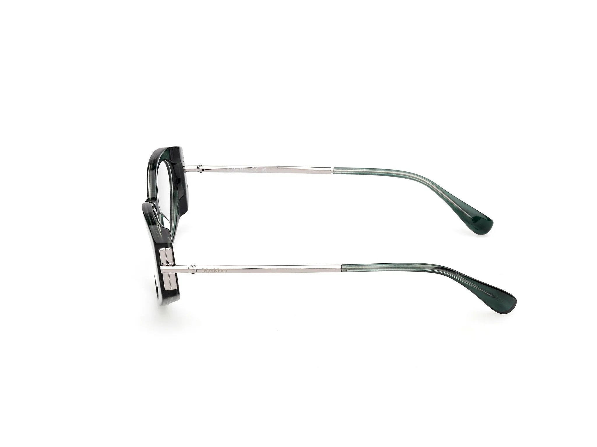 Max Mara MM5204 098 Montature da vista Acetato Verde Rotonda Normale - immagine 3
