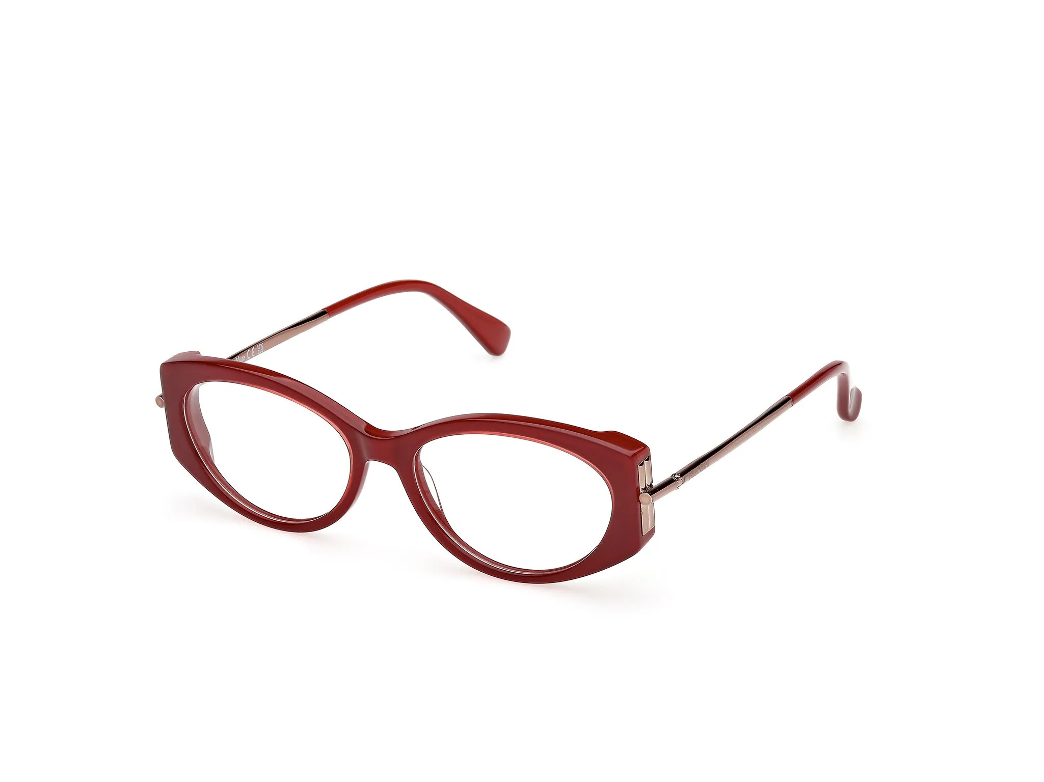 Max Mara MM5204 069 Montature da vista Acetato Bordeaux Rotonda Normale - immagine 1