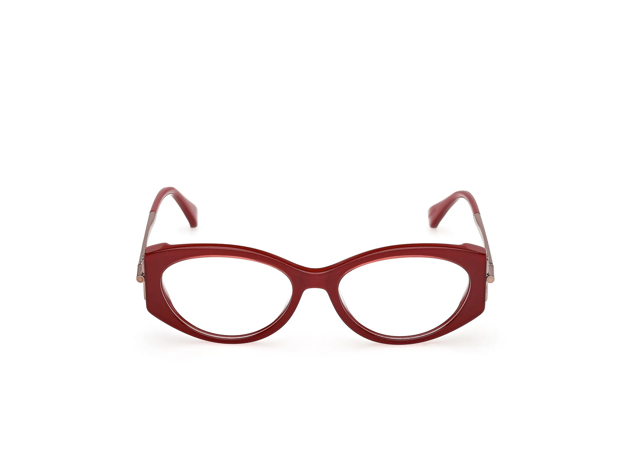 Max Mara MM5204 069 Montature da vista Acetato Bordeaux Rotonda Normale - immagine 2