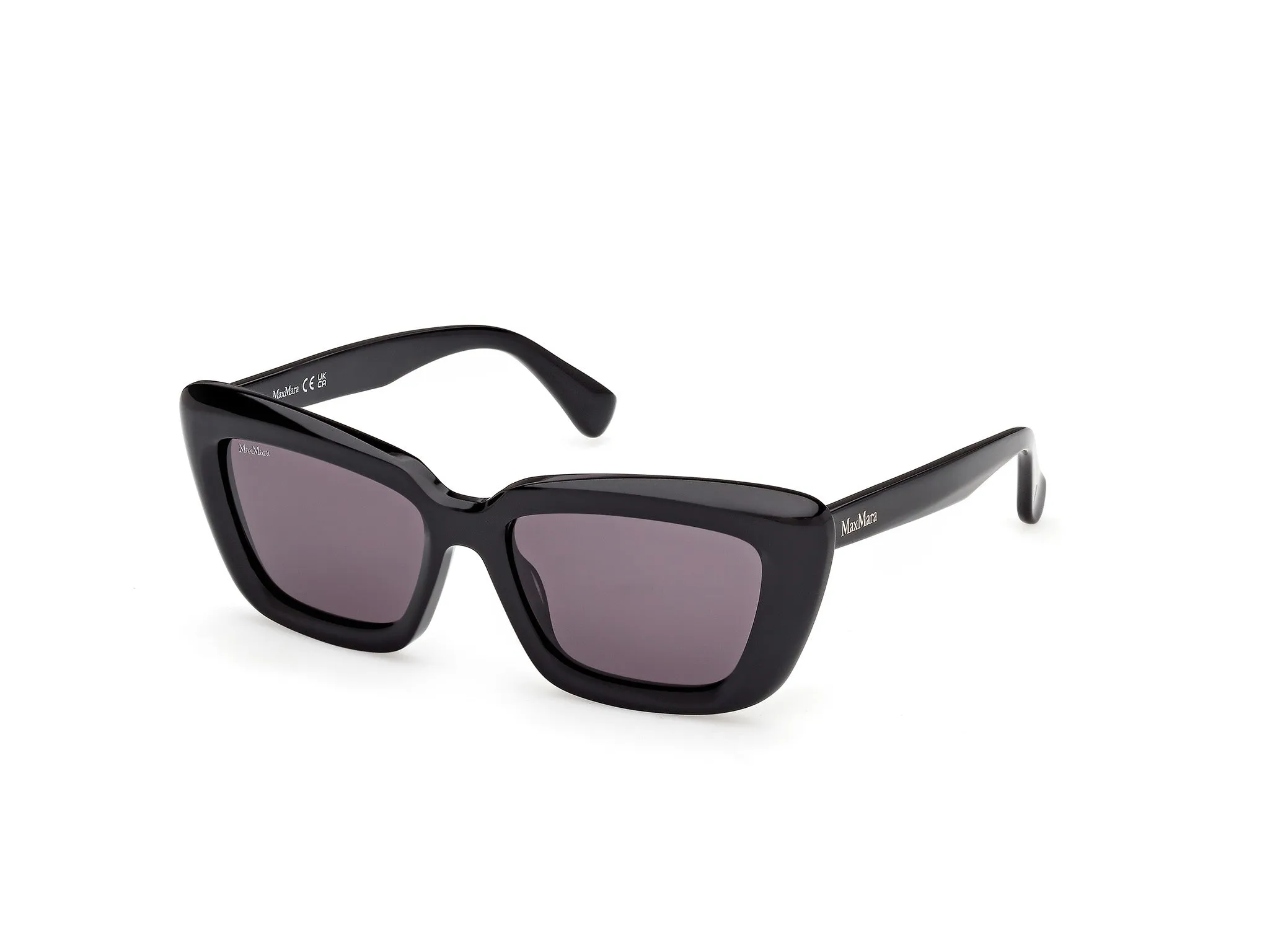 Max Mara MM0171 ELIZABETH 01A Occhiali da sole Acetato Nero Fumo Cat Eye Normale - immagine 1