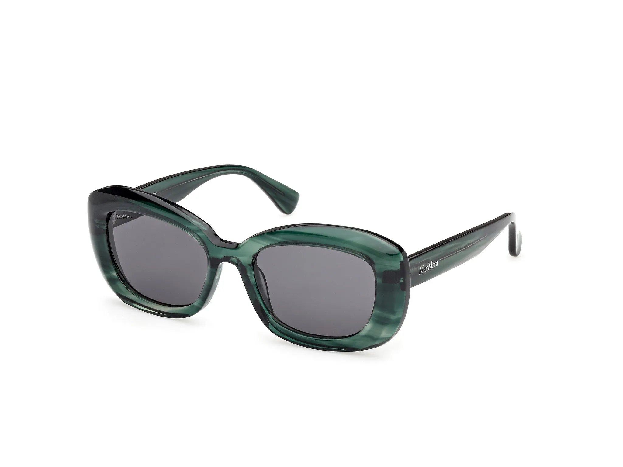 Max Mara MM0170 ELIZABETH 1 98A Occhiali da sole Acetato Verde Fumo Rotonda Normale - immagine 1