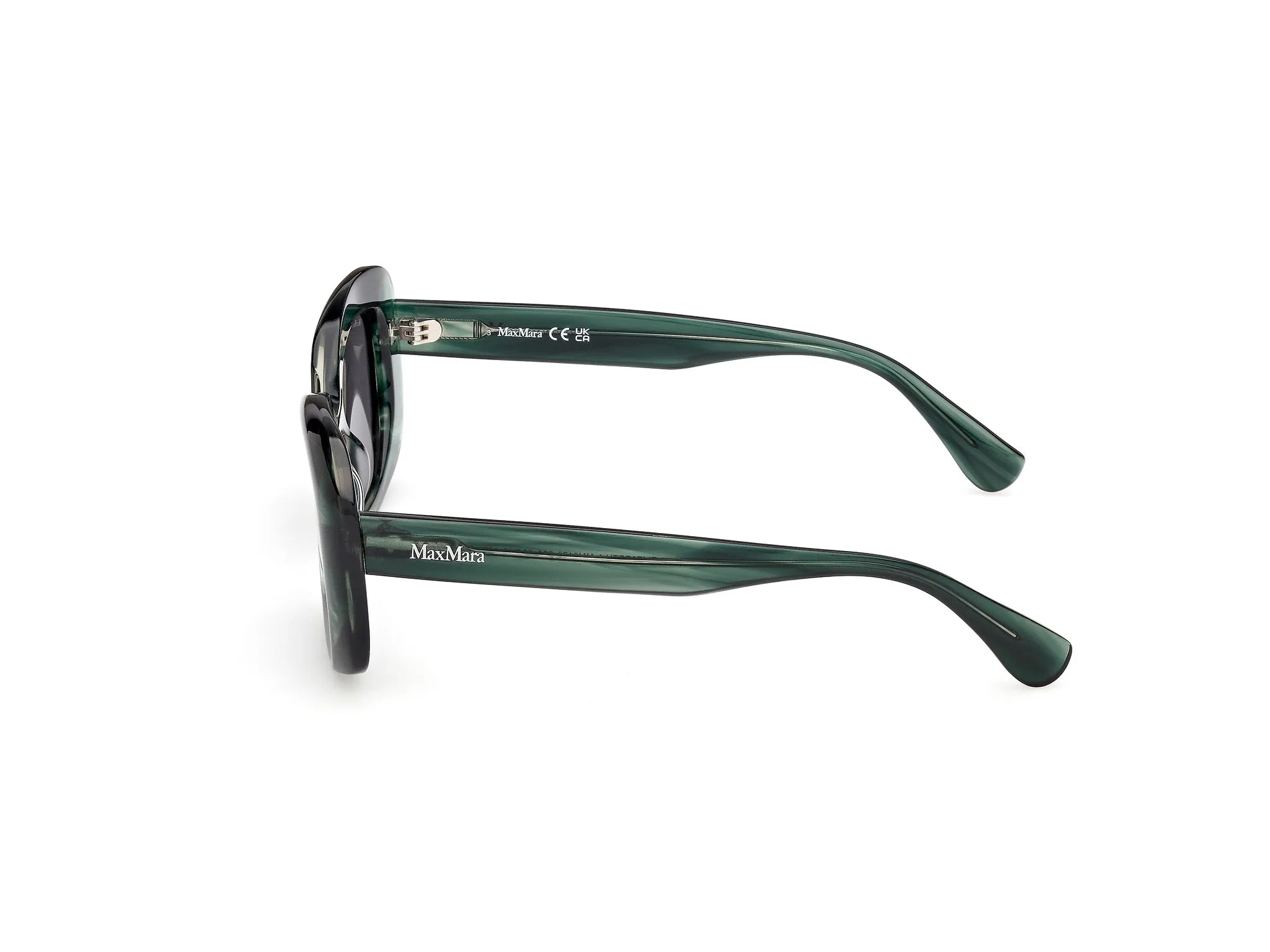Max Mara MM0170 ELIZABETH 1 98A Occhiali da sole Acetato Verde Fumo Rotonda Normale - immagine 3