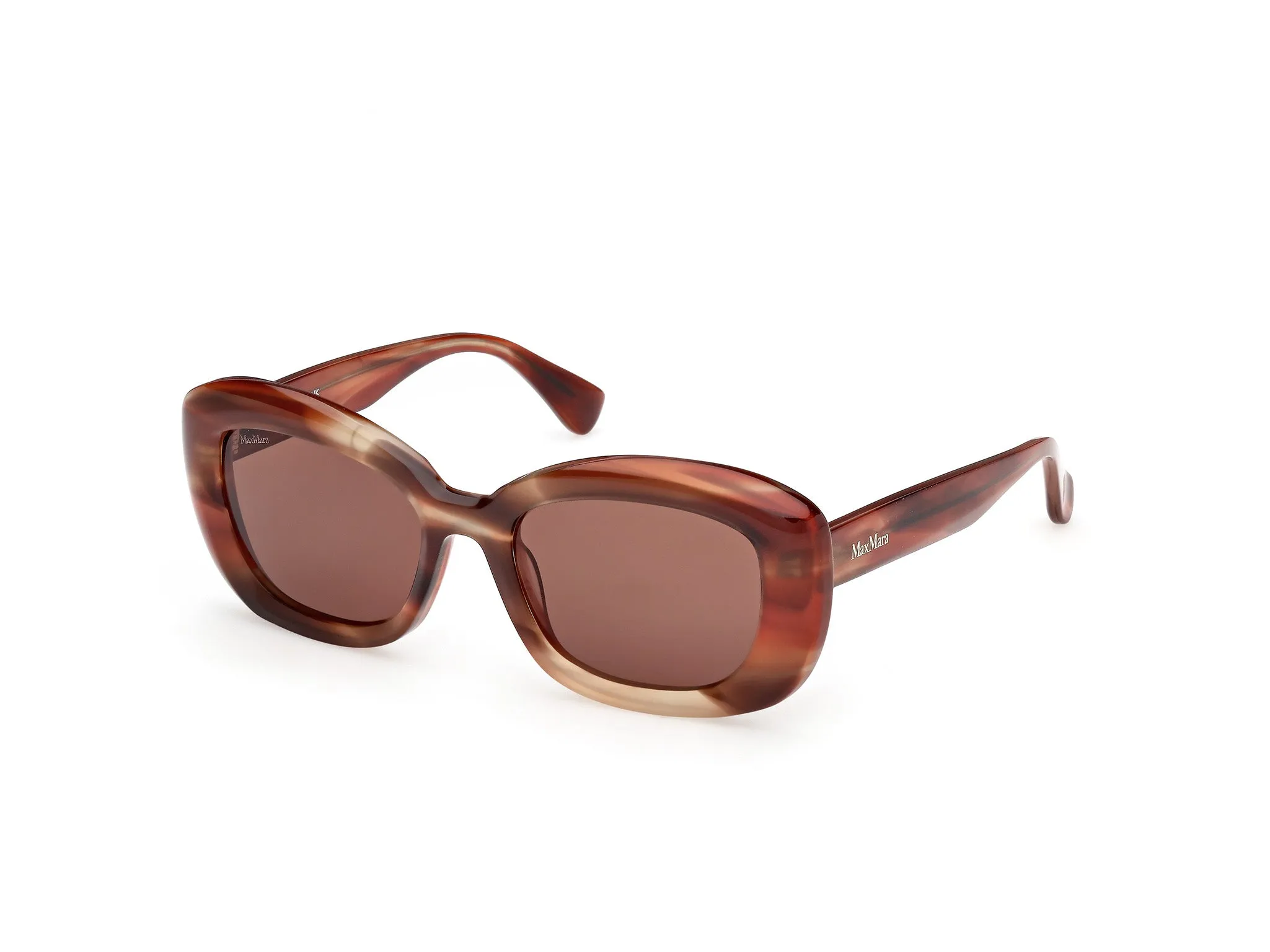 Max Mara MM0170 ELIZABETH 1 68E Occhiali da sole Acetato Arancione Marrone Rotonda Normale - immagine 1