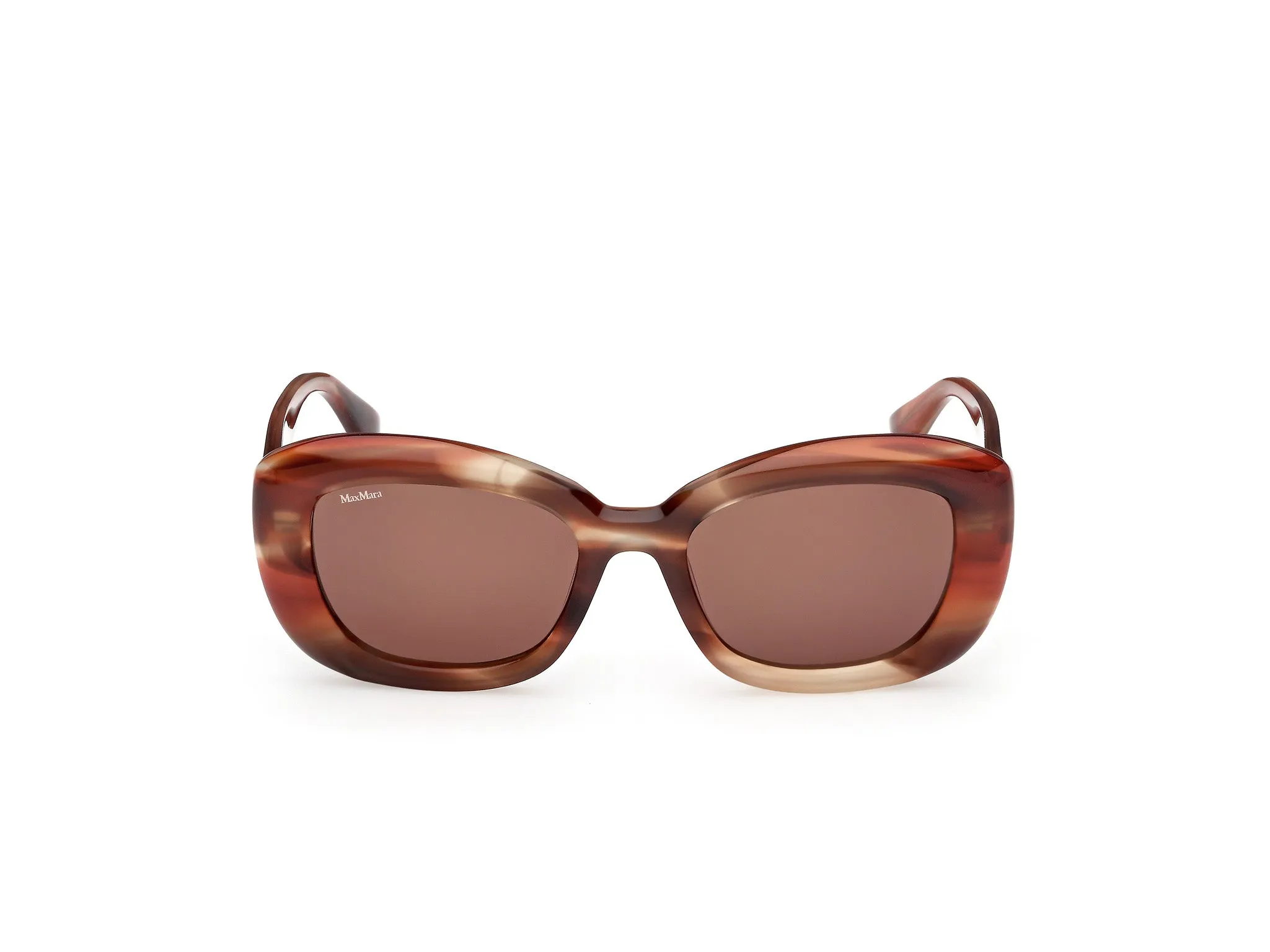 Max Mara MM0170 ELIZABETH 1 68E Occhiali da sole Acetato Arancione Marrone Rotonda Normale - immagine 2