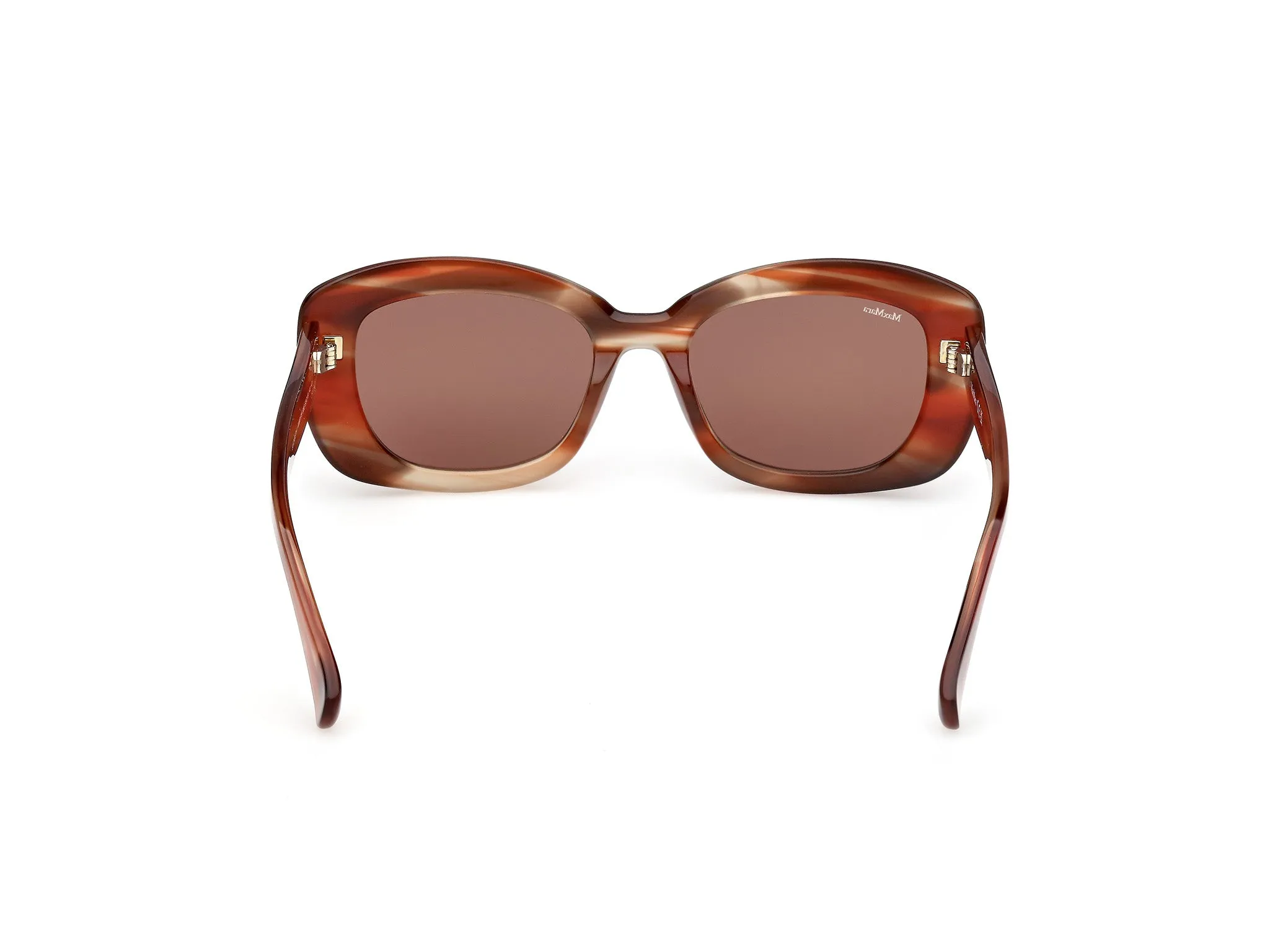 Max Mara MM0170 ELIZABETH 1 68E Occhiali da sole Acetato Arancione Marrone Rotonda Normale - immagine 4
