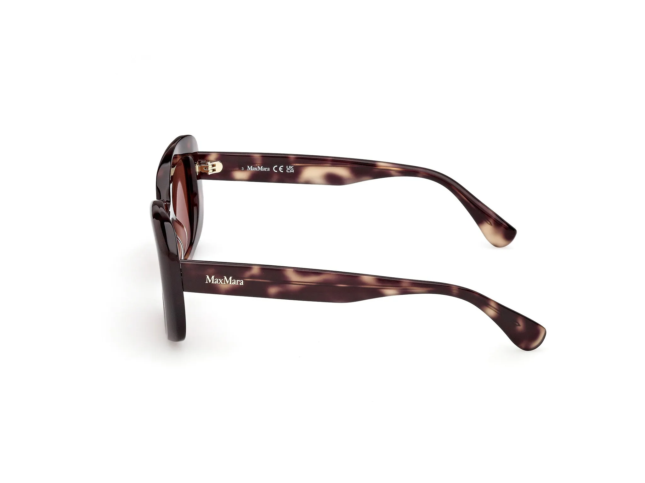 Max Mara MM0170 ELIZABETH 1 55E Occhiali da sole Acetato Havana Marrone Rotonda Normale - immagine 3