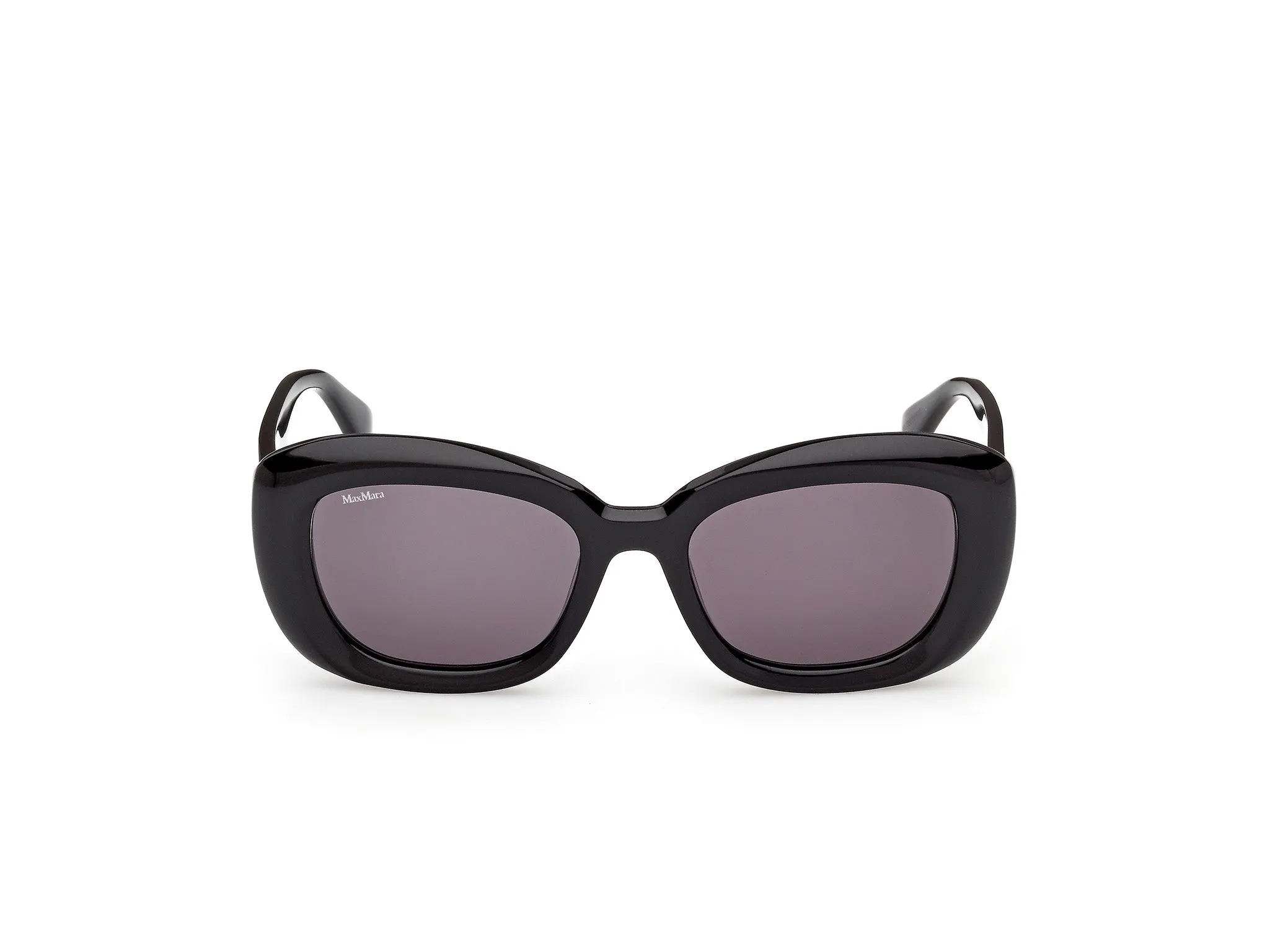 Max Mara MM0170 ELIZABETH 1 01A Occhiali da sole Acetato Nero Fumo Rotonda Normale - immagine 2