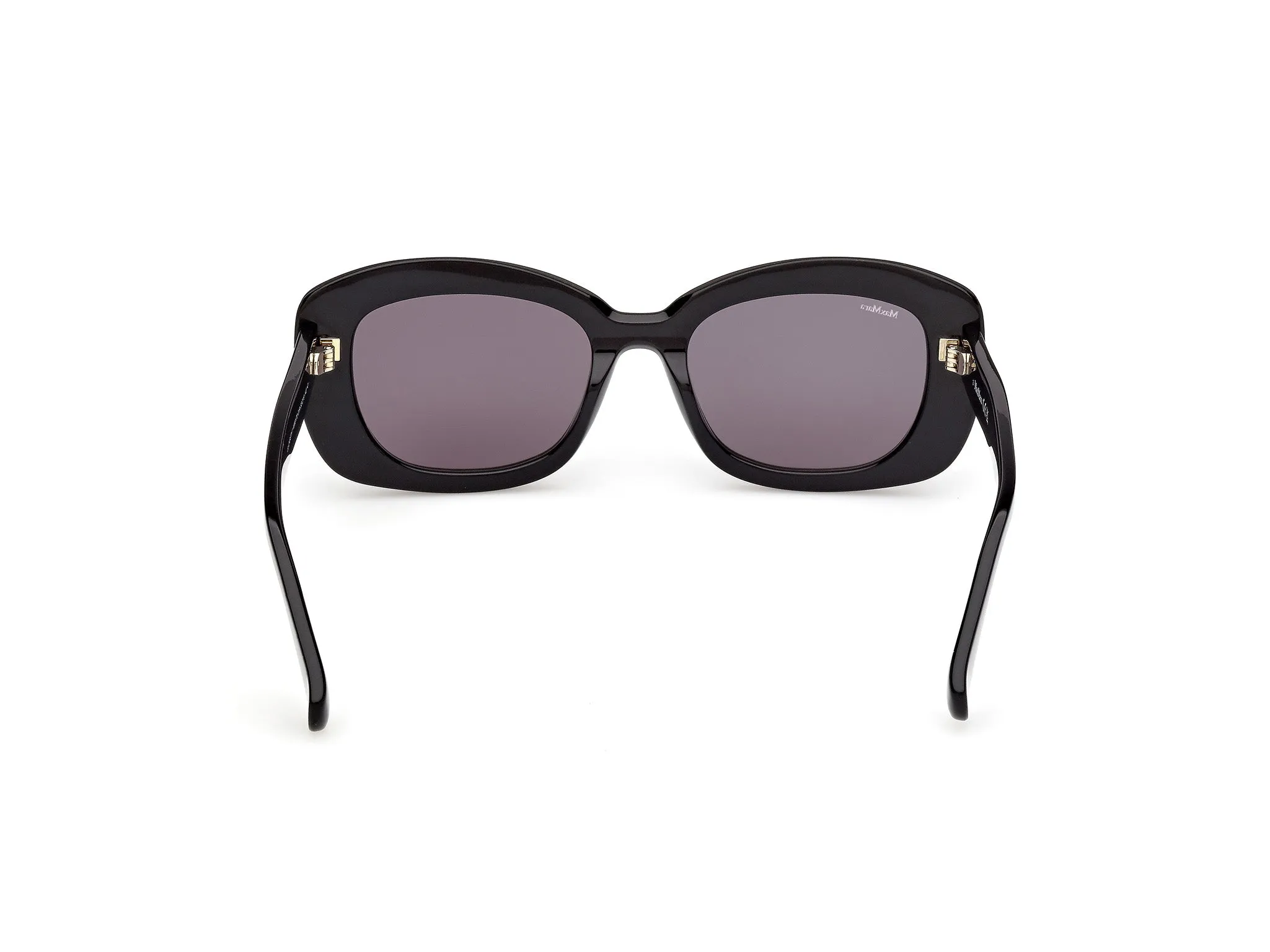Max Mara MM0170 ELIZABETH 1 01A Occhiali da sole Acetato Nero Fumo Rotonda Normale - immagine 4