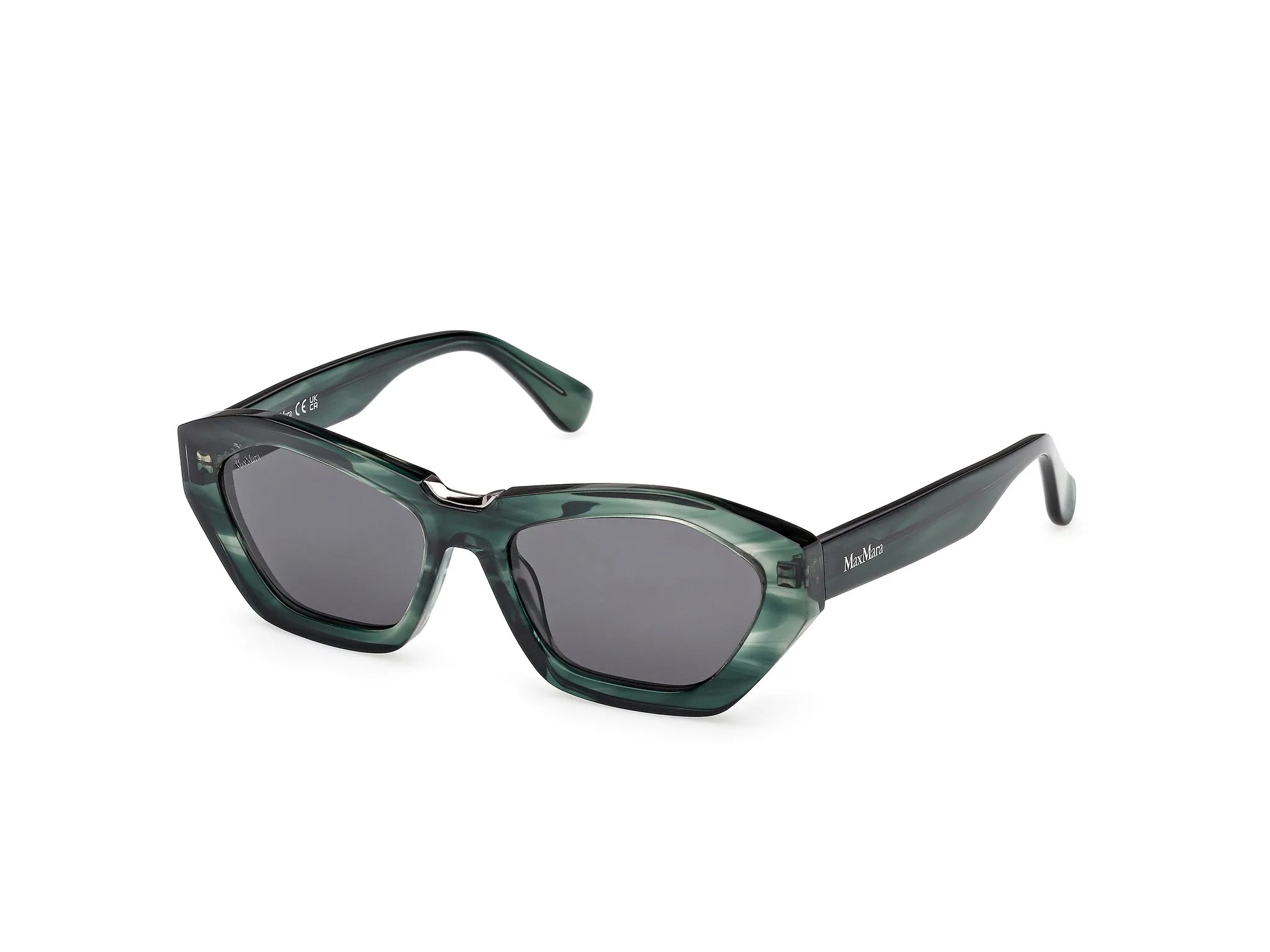 Max Mara MM0169 KATE 98A Occhiali da sole Acetato Verde Fumo Geometrica Normale - immagine 1