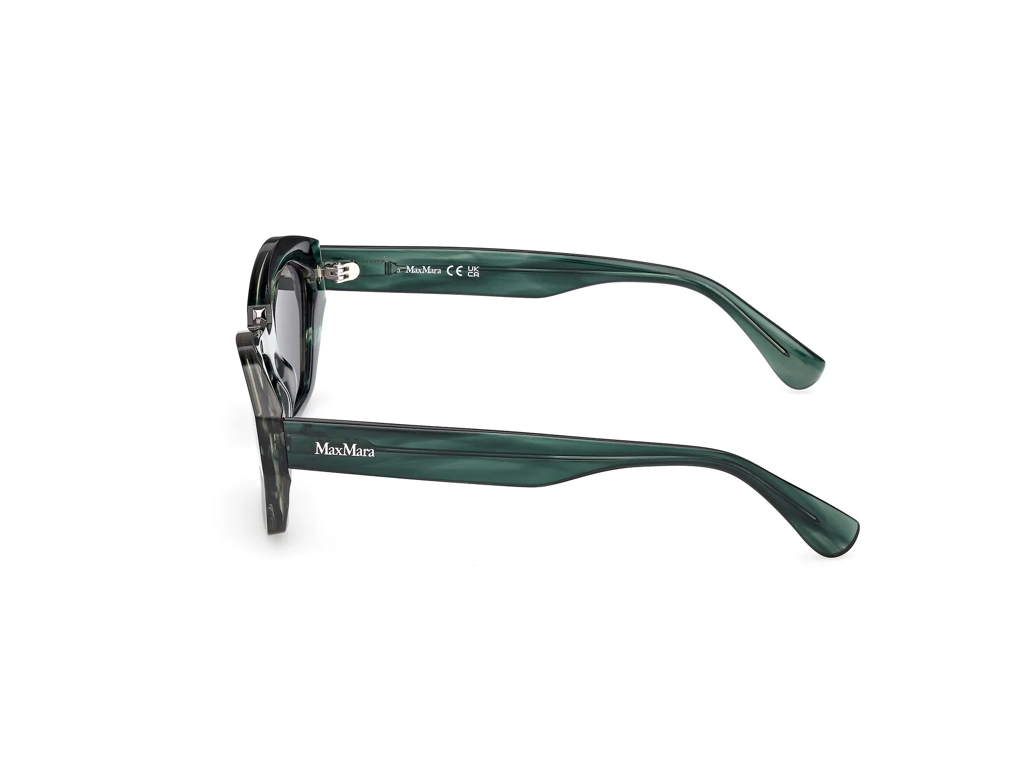 Max Mara MM0169 KATE 98A Occhiali da sole Acetato Verde Fumo Geometrica Normale - immagine 3