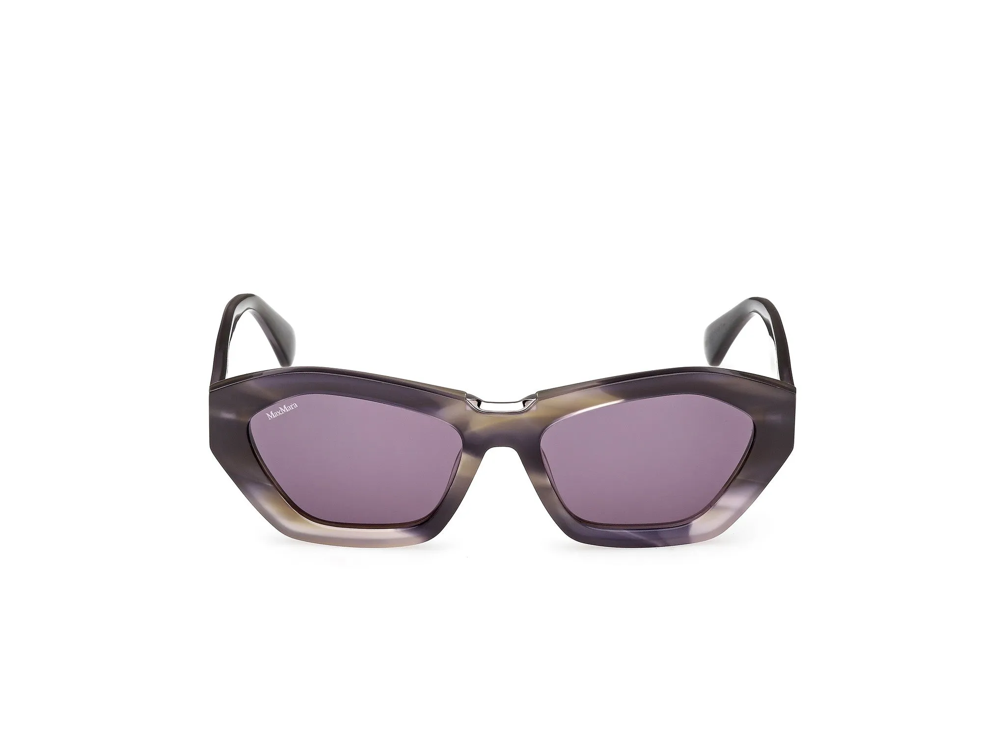 Max Mara MM0169 KATE 83Y Occhiali da sole Acetato Marrone Viola Geometrica Normale - immagine 2
