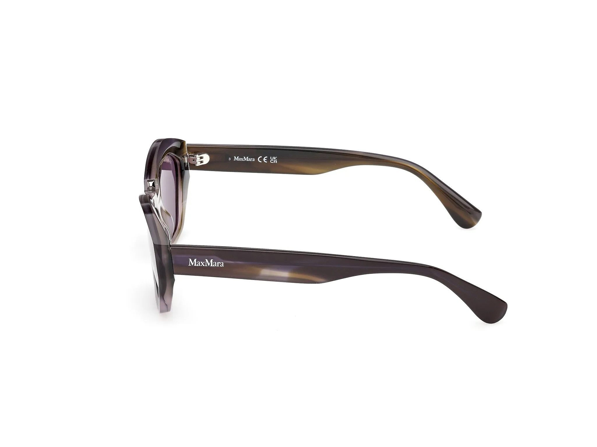 Max Mara MM0169 KATE 83Y Occhiali da sole Acetato Marrone Viola Geometrica Normale - immagine 3
