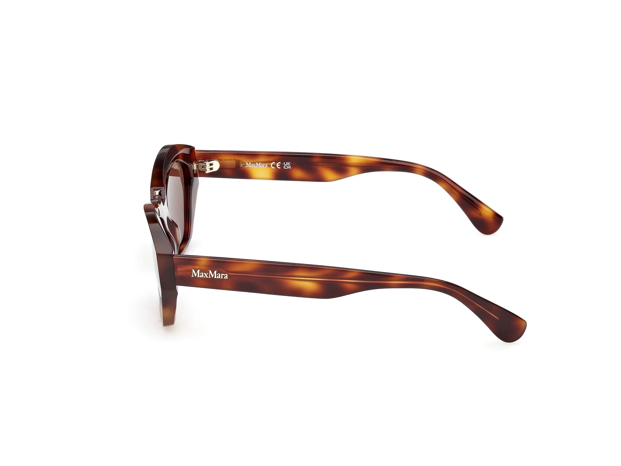 Max Mara MM0169 KATE 52E Occhiali da sole Acetato Havana Marrone Geometrica Normale - immagine 3