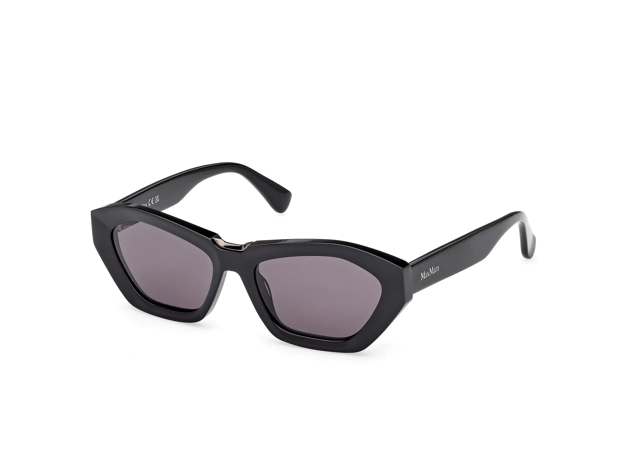 Max Mara MM0169 KATE 01A Occhiali da sole Acetato Nero Fumo Geometrica Normale - immagine 1