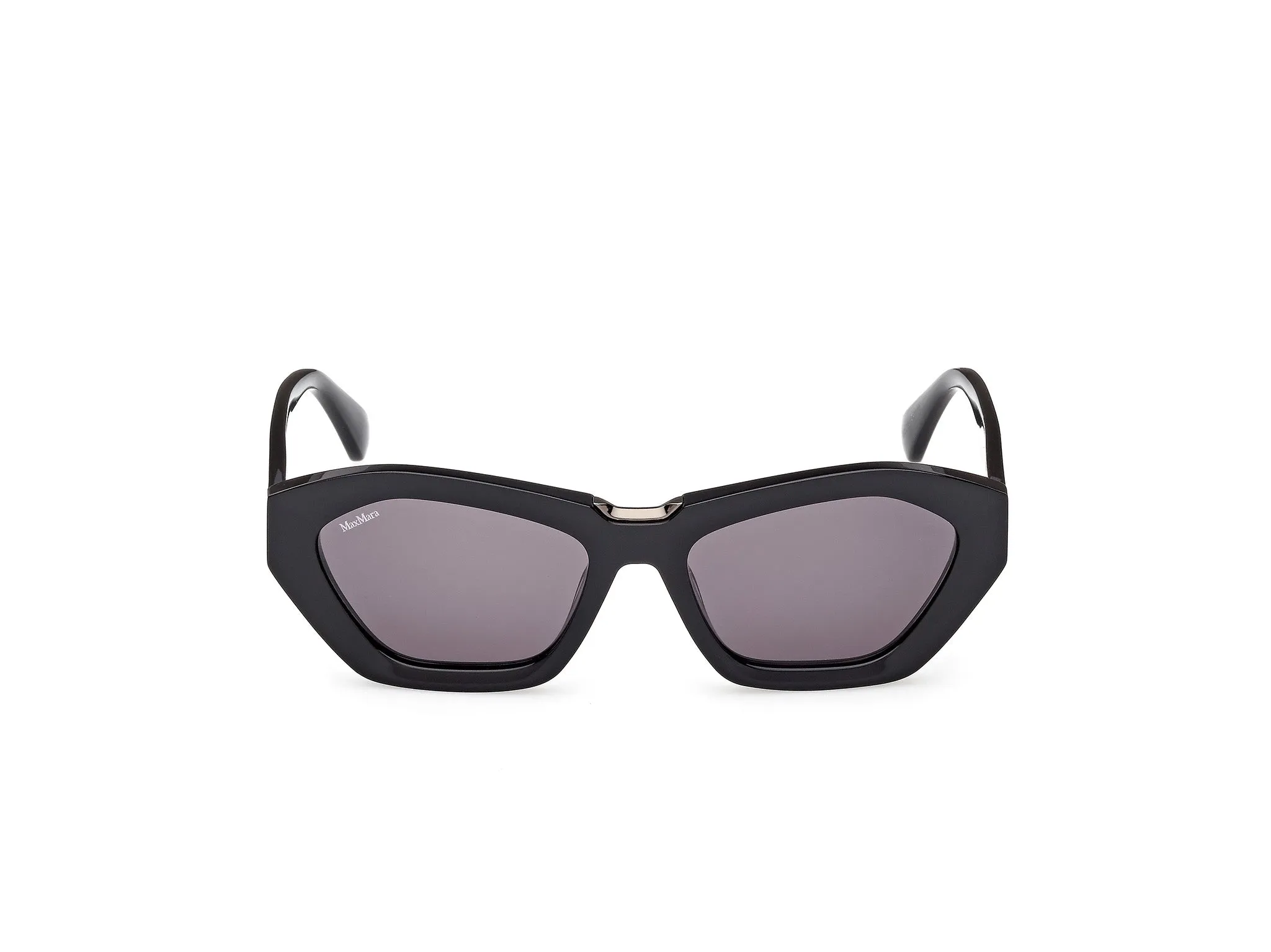 Max Mara MM0169 KATE 01A Occhiali da sole Acetato Nero Fumo Geometrica Normale - immagine 2