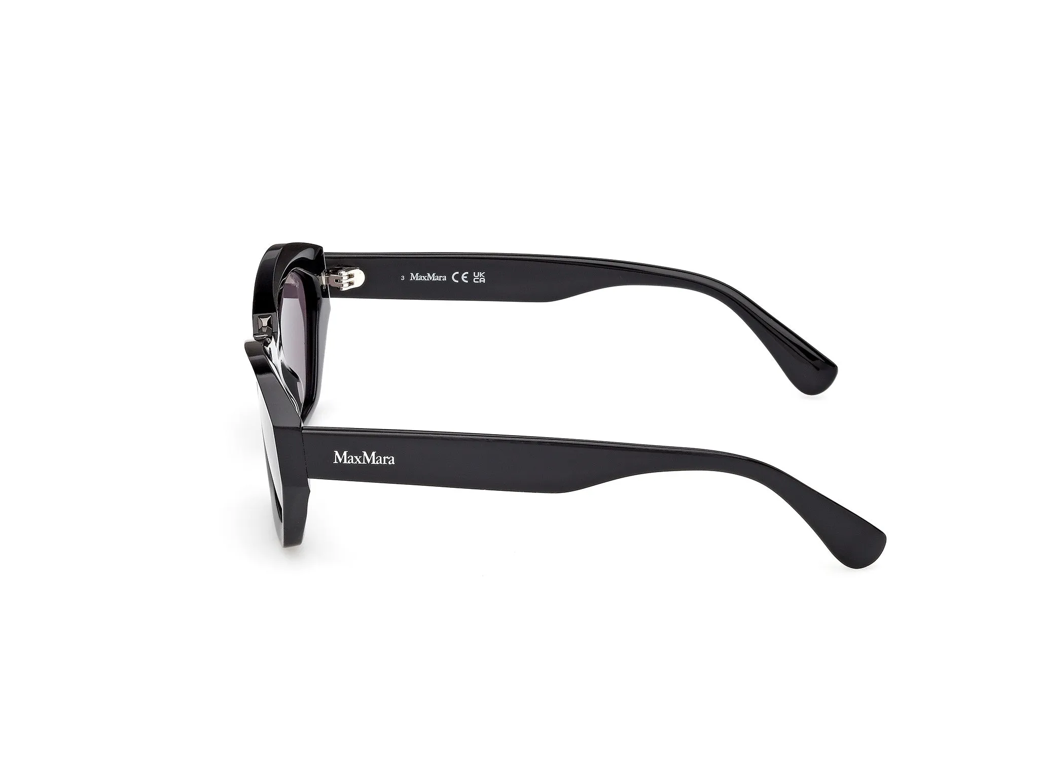 Max Mara MM0169 KATE 01A Occhiali da sole Acetato Nero Fumo Geometrica Normale - immagine 3