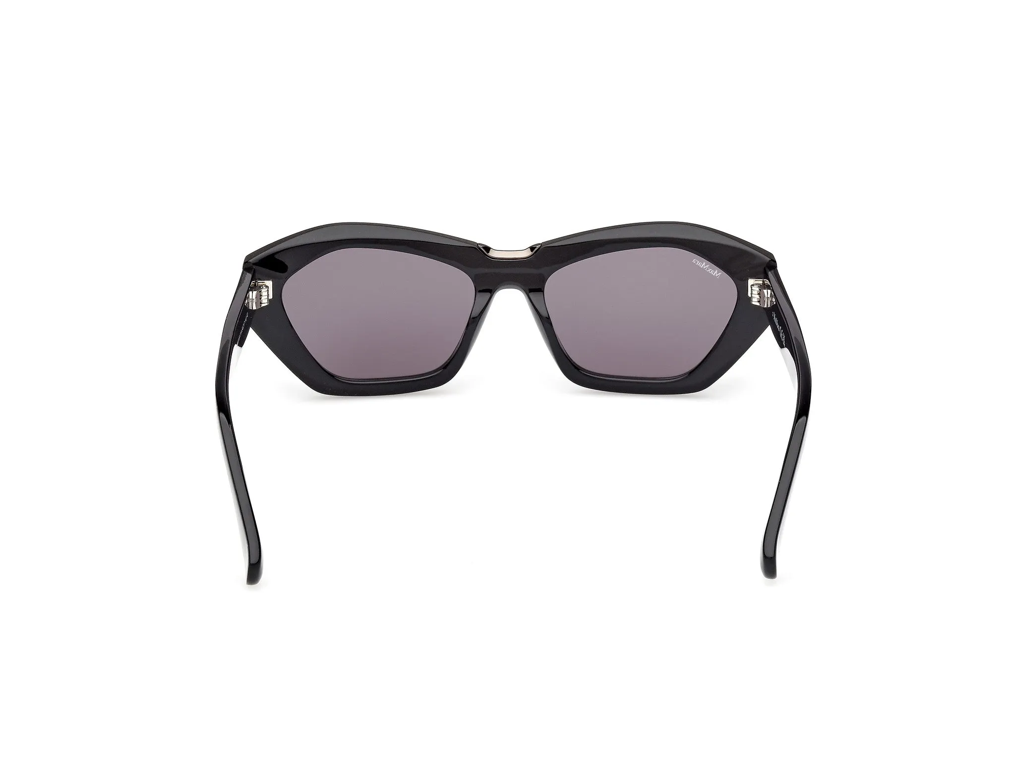 Max Mara MM0169 KATE 01A Occhiali da sole Acetato Nero Fumo Geometrica Normale - immagine 4