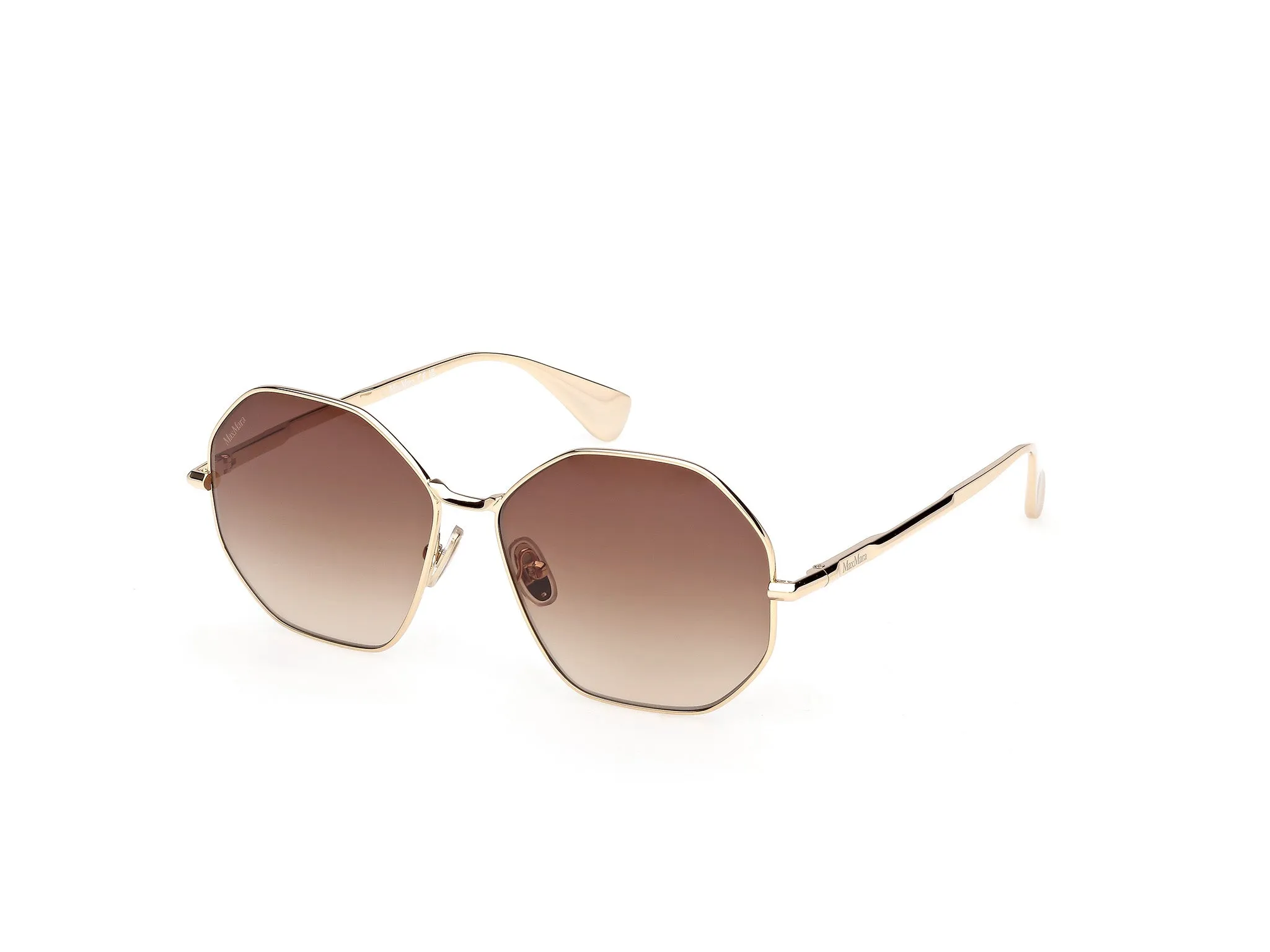 Max Mara MM0168 MILLER 32F Occhiali da sole Metallo Oro Marrone Geometrica Normale - immagine 1