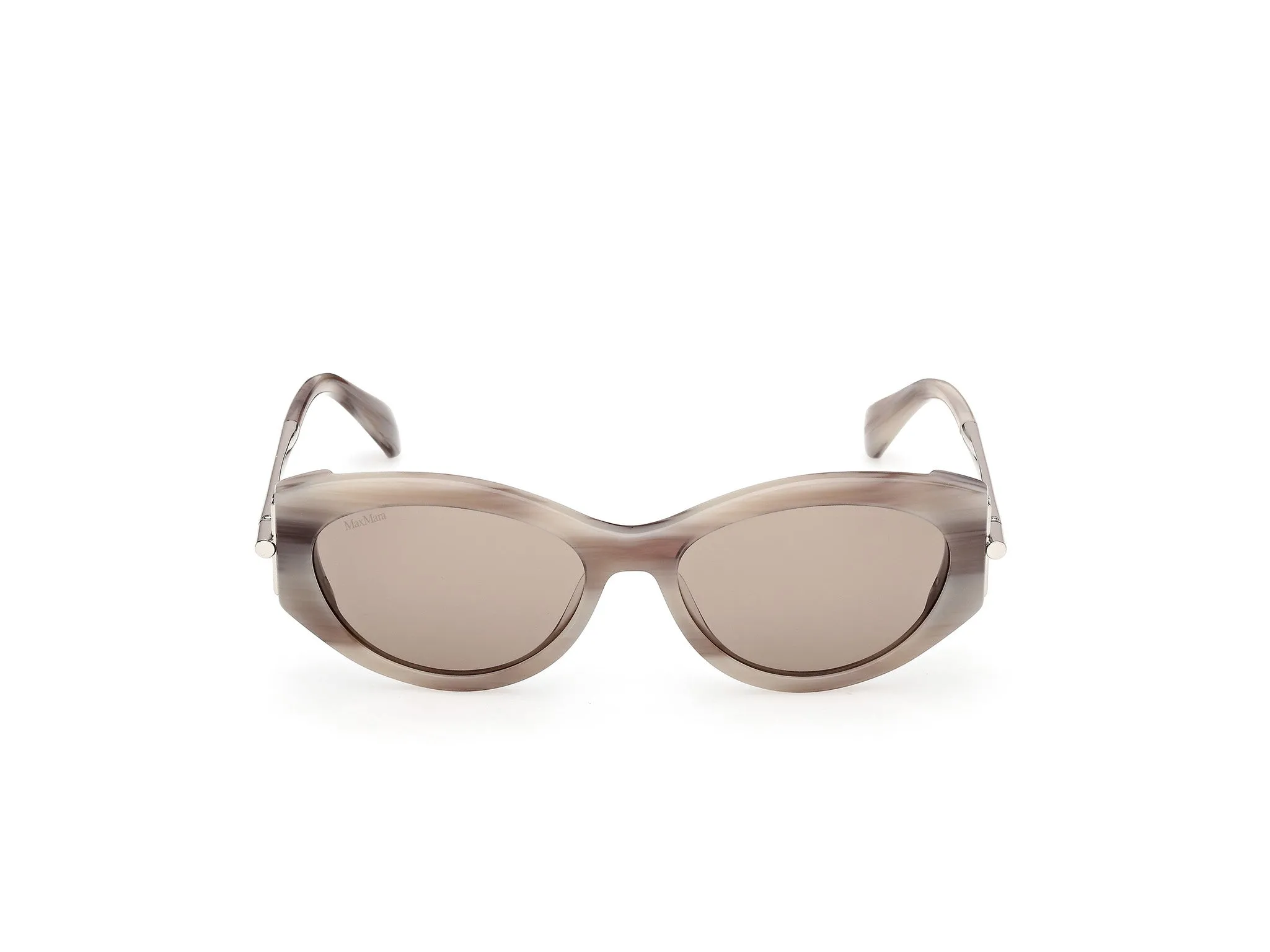 Max Mara MM0167 ROQUEBRUNE 1 60E Occhiali da sole Acetato Beige Marrone Rotonda Normale - immagine 2