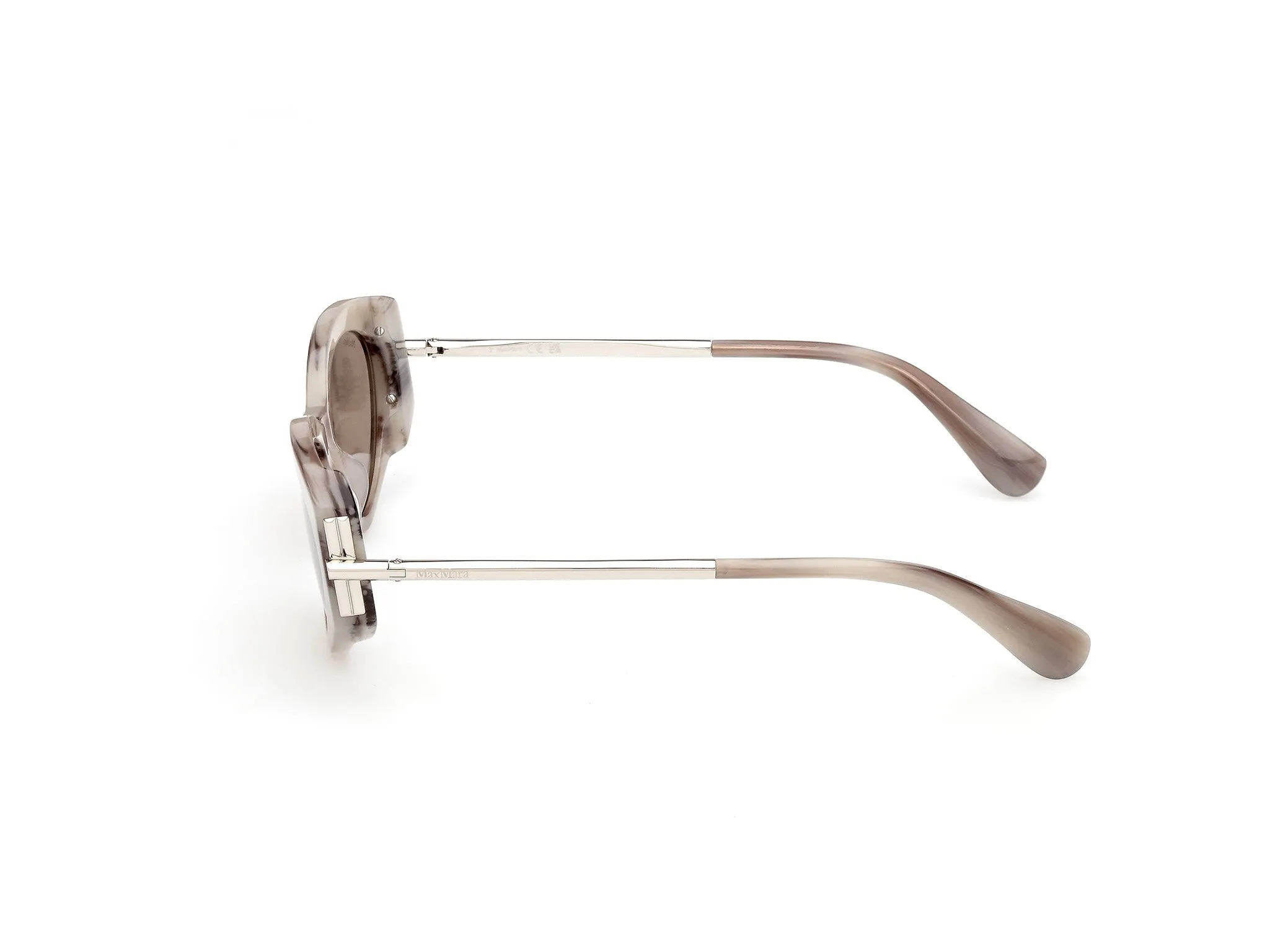 Max Mara MM0167 ROQUEBRUNE 1 60E Occhiali da sole Acetato Beige Marrone Rotonda Normale - immagine 3