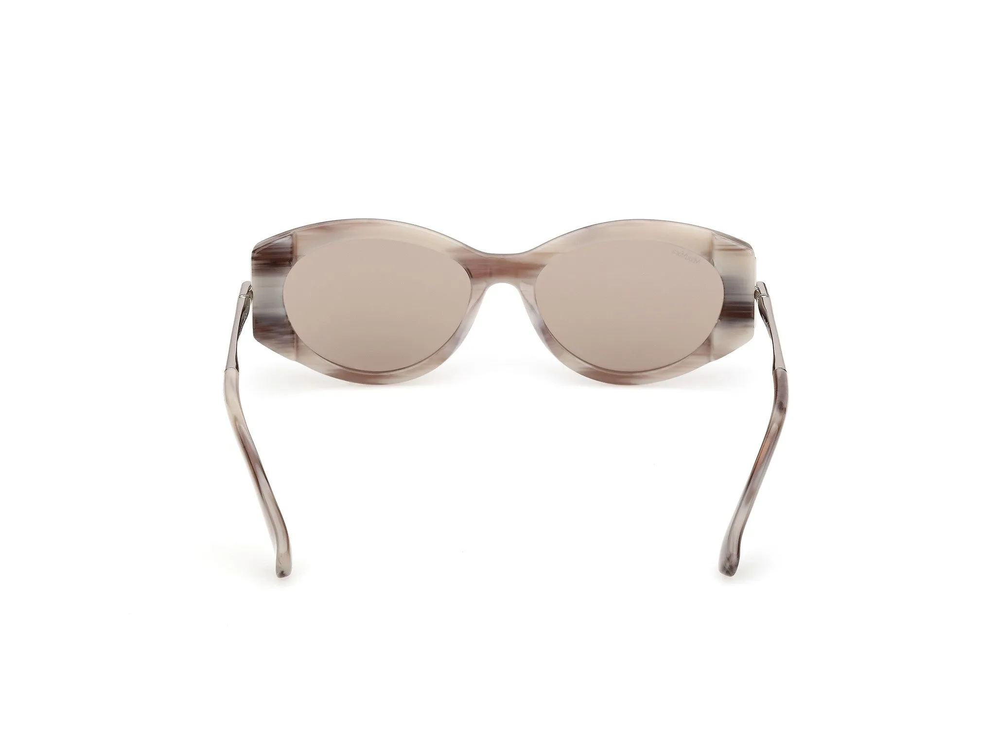 Max Mara MM0167 ROQUEBRUNE 1 60E Occhiali da sole Acetato Beige Marrone Rotonda Normale - immagine 4