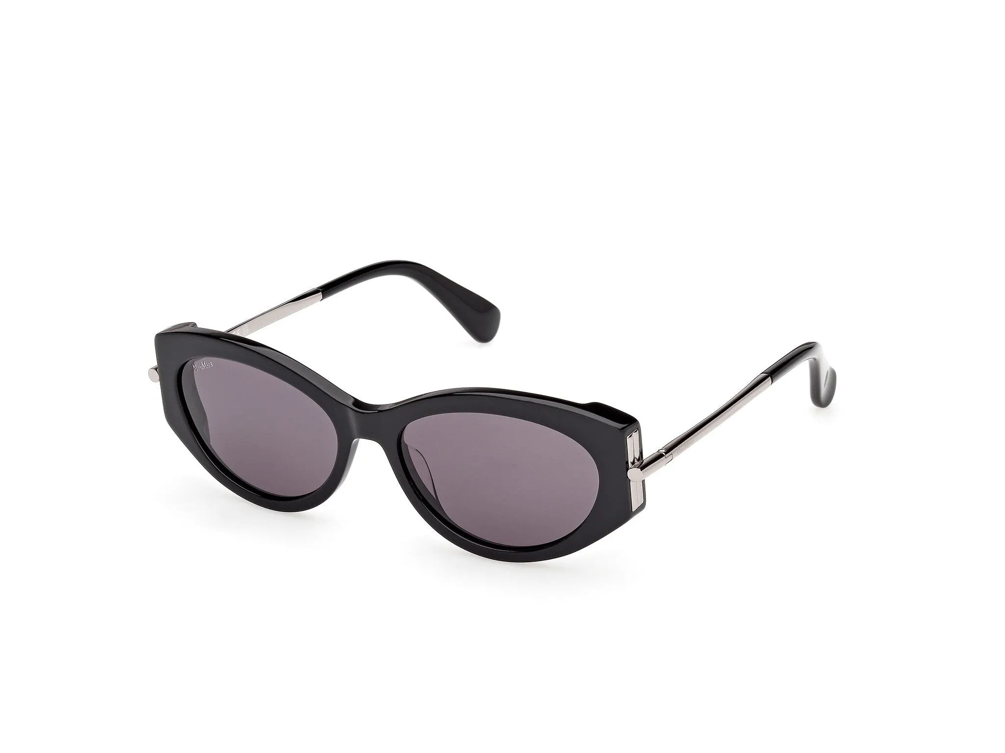 Max Mara MM0167 ROQUEBRUNE 1 01A Occhiali da sole Acetato Nero Fumo Rotonda Normale - immagine 1