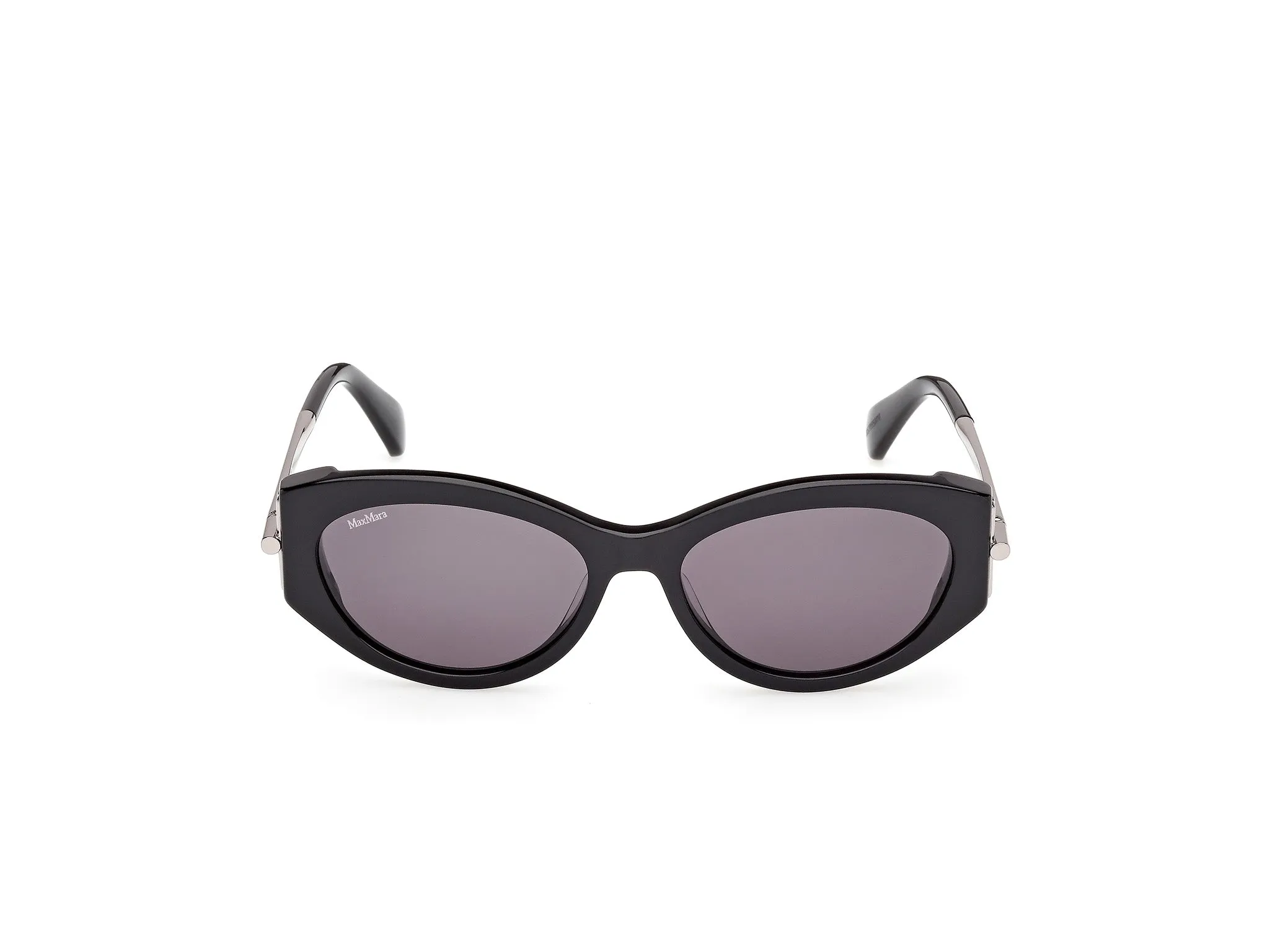 Max Mara MM0167 ROQUEBRUNE 1 01A Occhiali da sole Acetato Nero Fumo Rotonda Normale - immagine 2