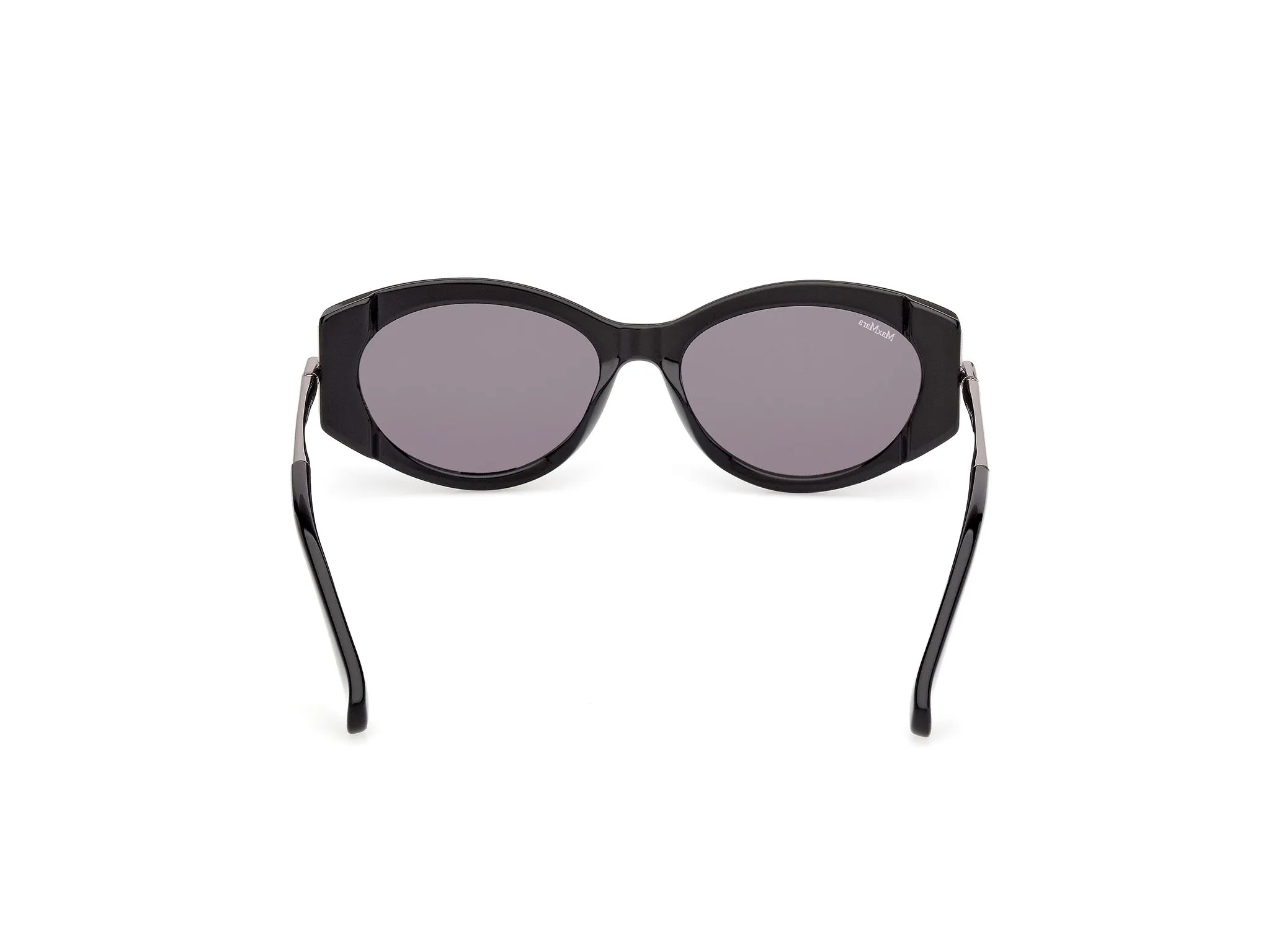 Max Mara MM0167 ROQUEBRUNE 1 01A Occhiali da sole Acetato Nero Fumo Rotonda Normale - immagine 4