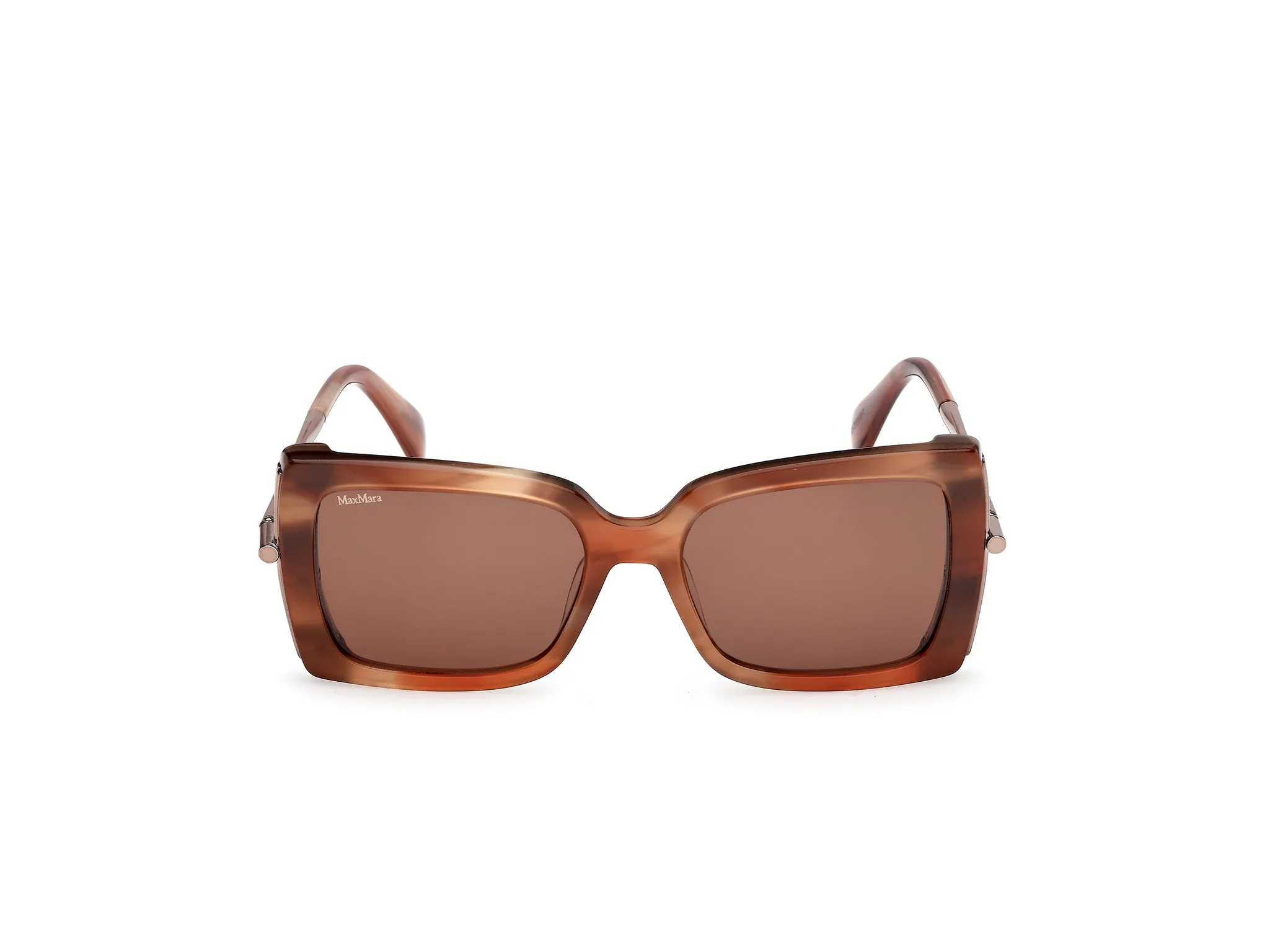 Max Mara MM0166 ROQUEBRUNE 68E Occhiali da sole Acetato Arancione Marrone Farfalla Normale - immagine 2