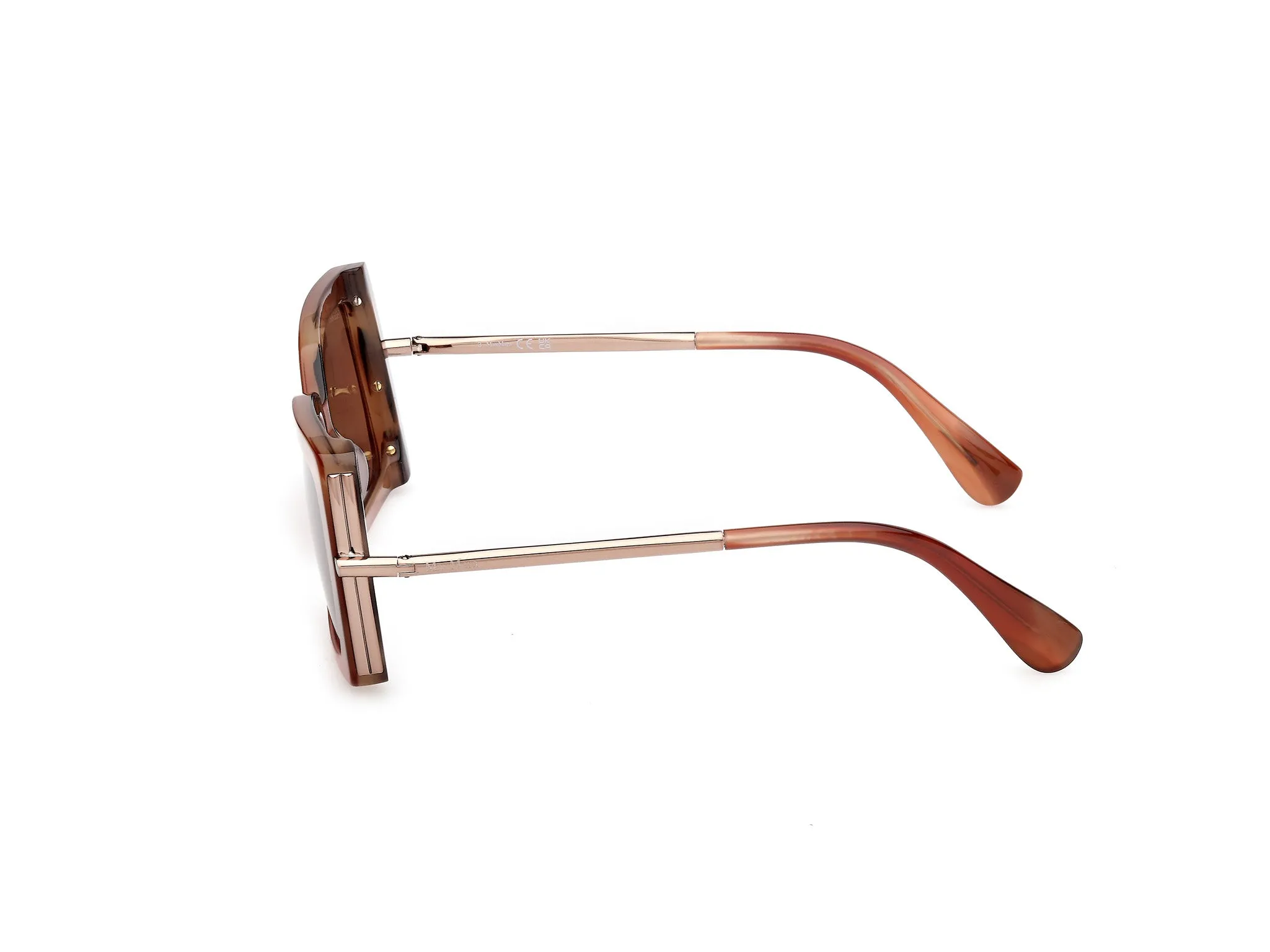 Max Mara MM0166 ROQUEBRUNE 68E Occhiali da sole Acetato Arancione Marrone Farfalla Normale - immagine 3